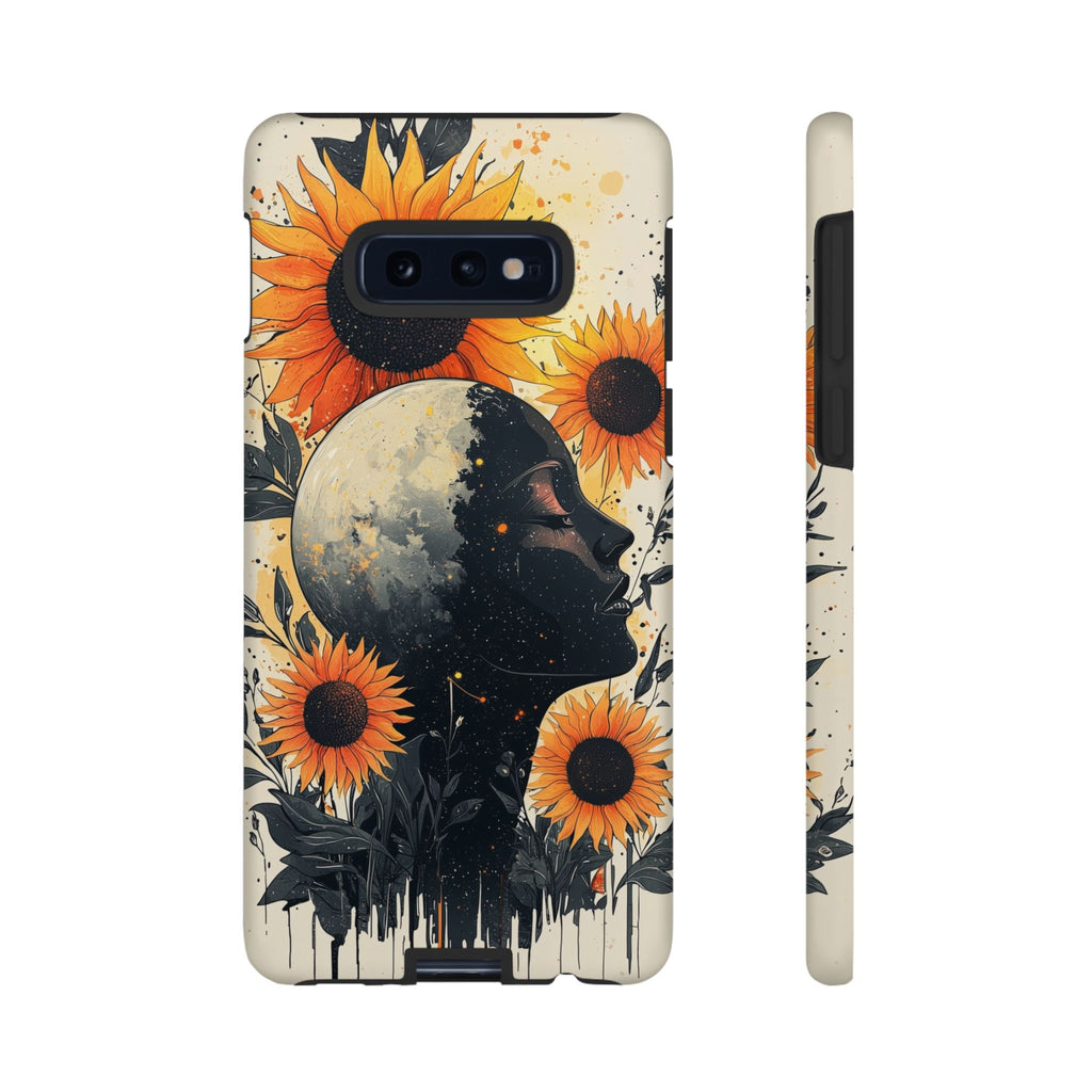 Sunflower Moon Art Samsung Galaxy Case | Floral Celestial