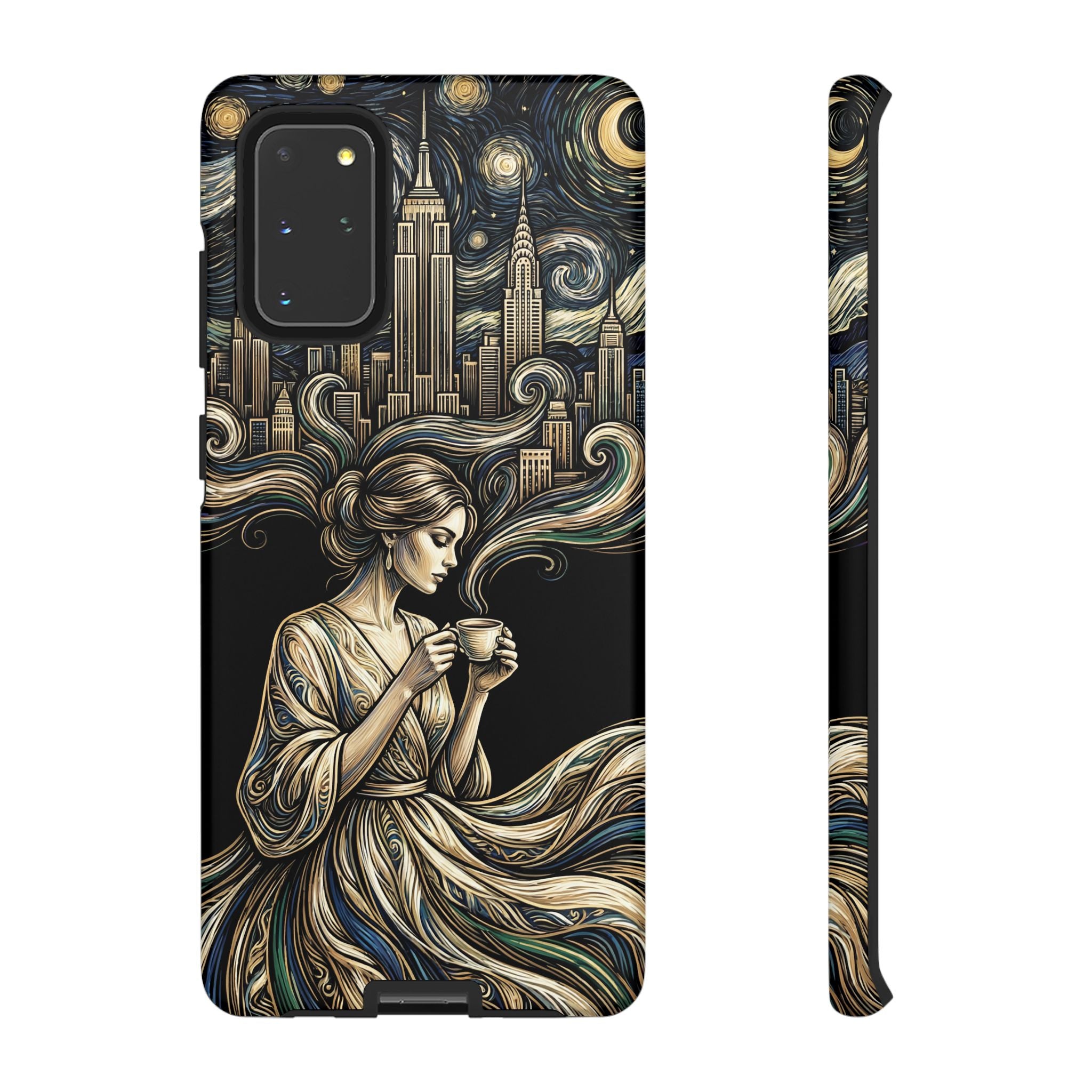 Vintage Cityscape Woman Tea Art Samsung Galaxy Phone Case
