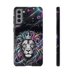 Galaxy Lion Samsung Galaxy Phone Case | Neon Crowned Lion Protective Case