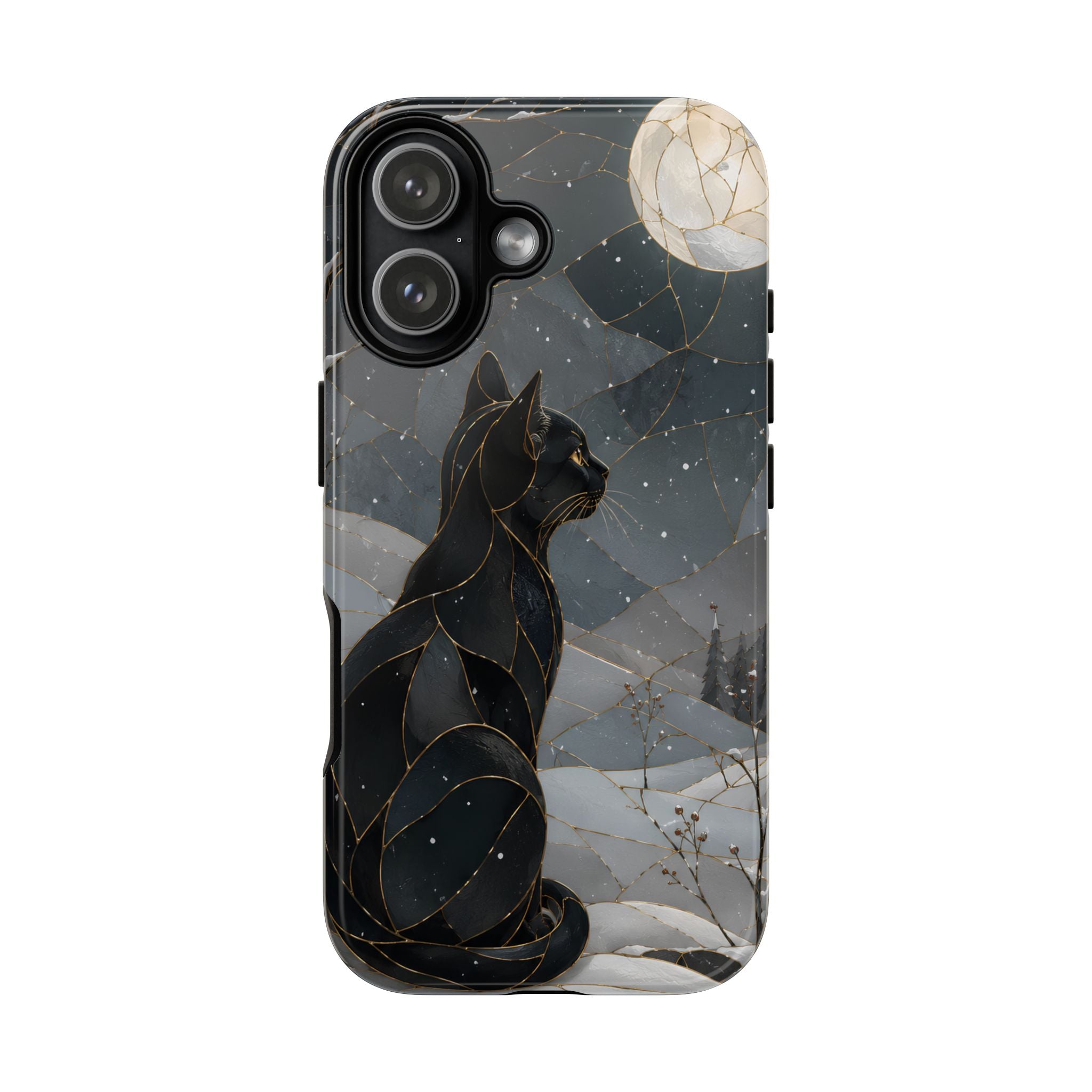 Black Cat iPhone Case | Moonlit Winter iPhone Case