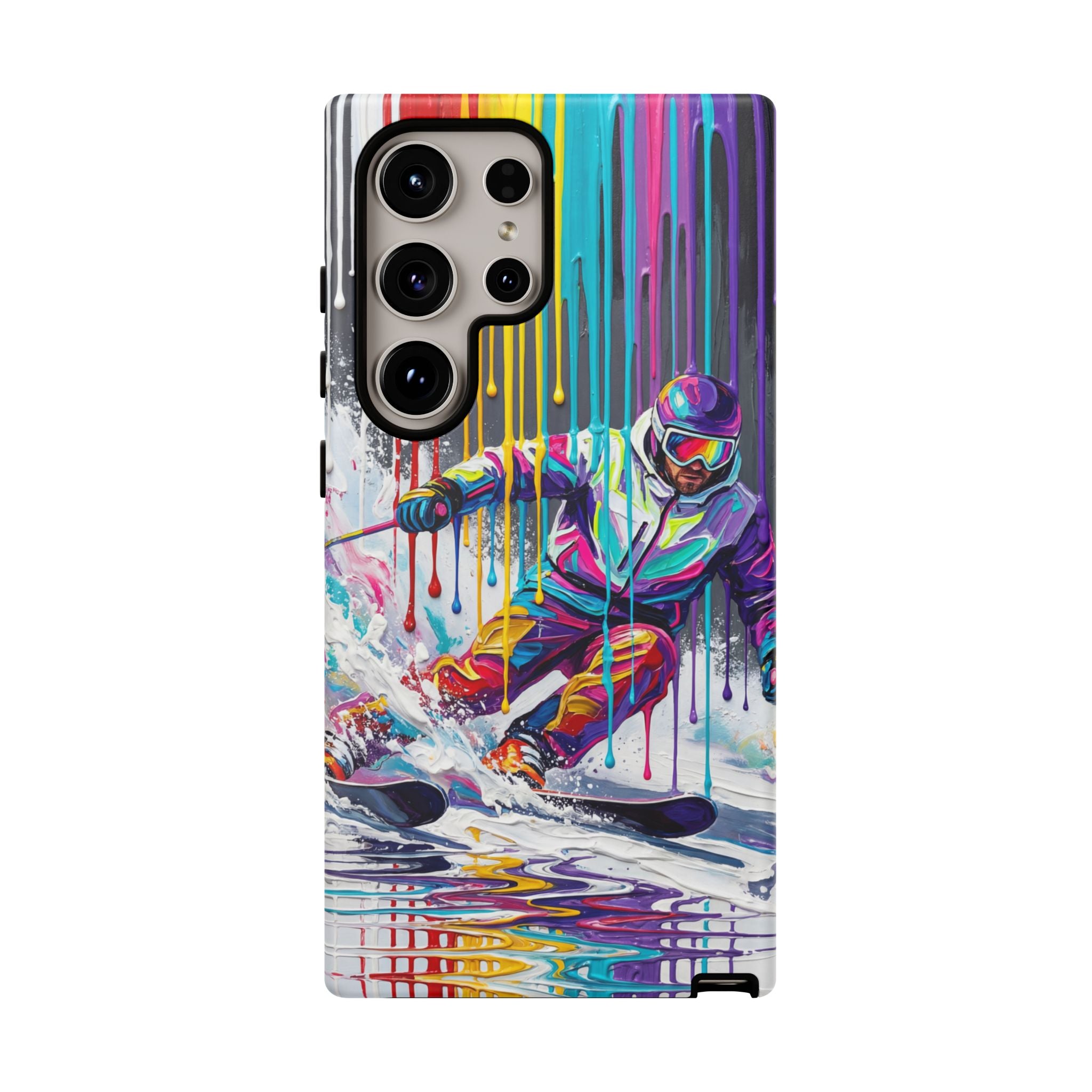 Colourful Skiing Drip Art Tough Samsung Galaxy Phone Case