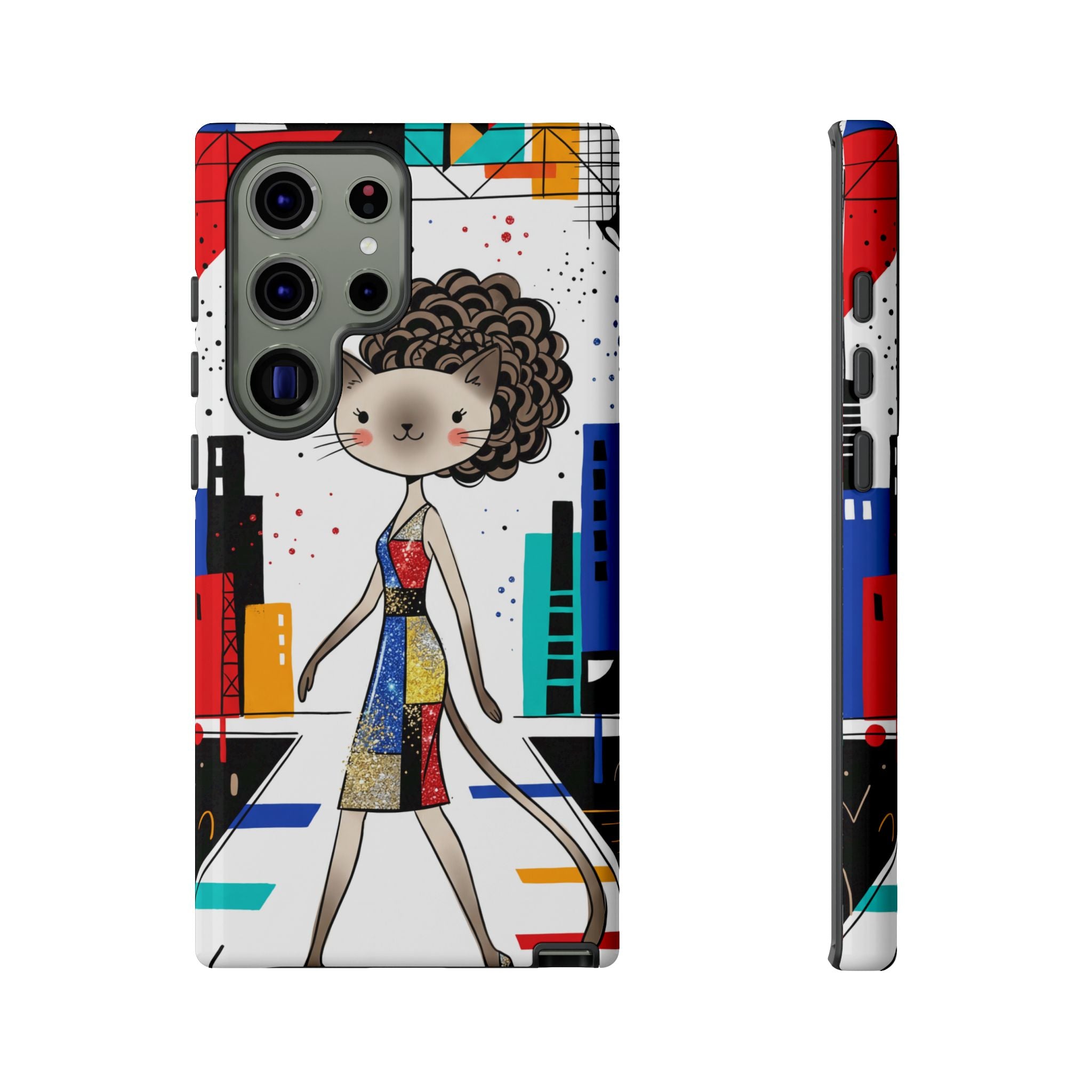 Catwalk City Samsung Galaxy Phone Case | Cute Fashion Cat