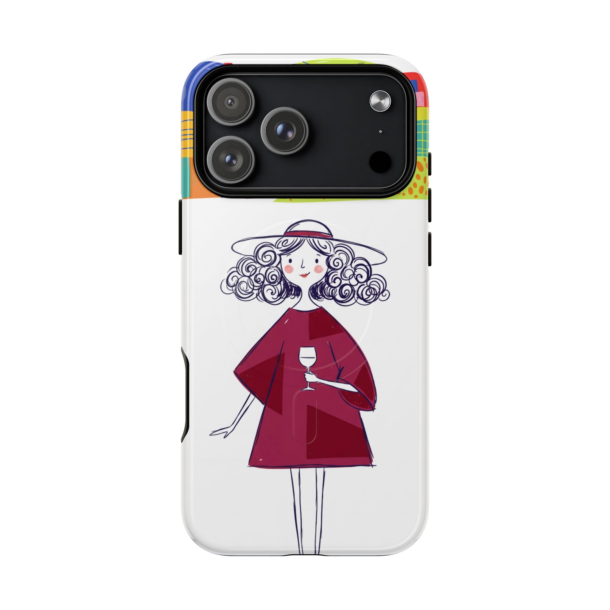 Colourful Artistic Wine Lady MagSafe iPhone Case
