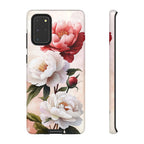 Custodia per Samsung Galaxy con motivo floreale Peony | Rosa bianca vintage