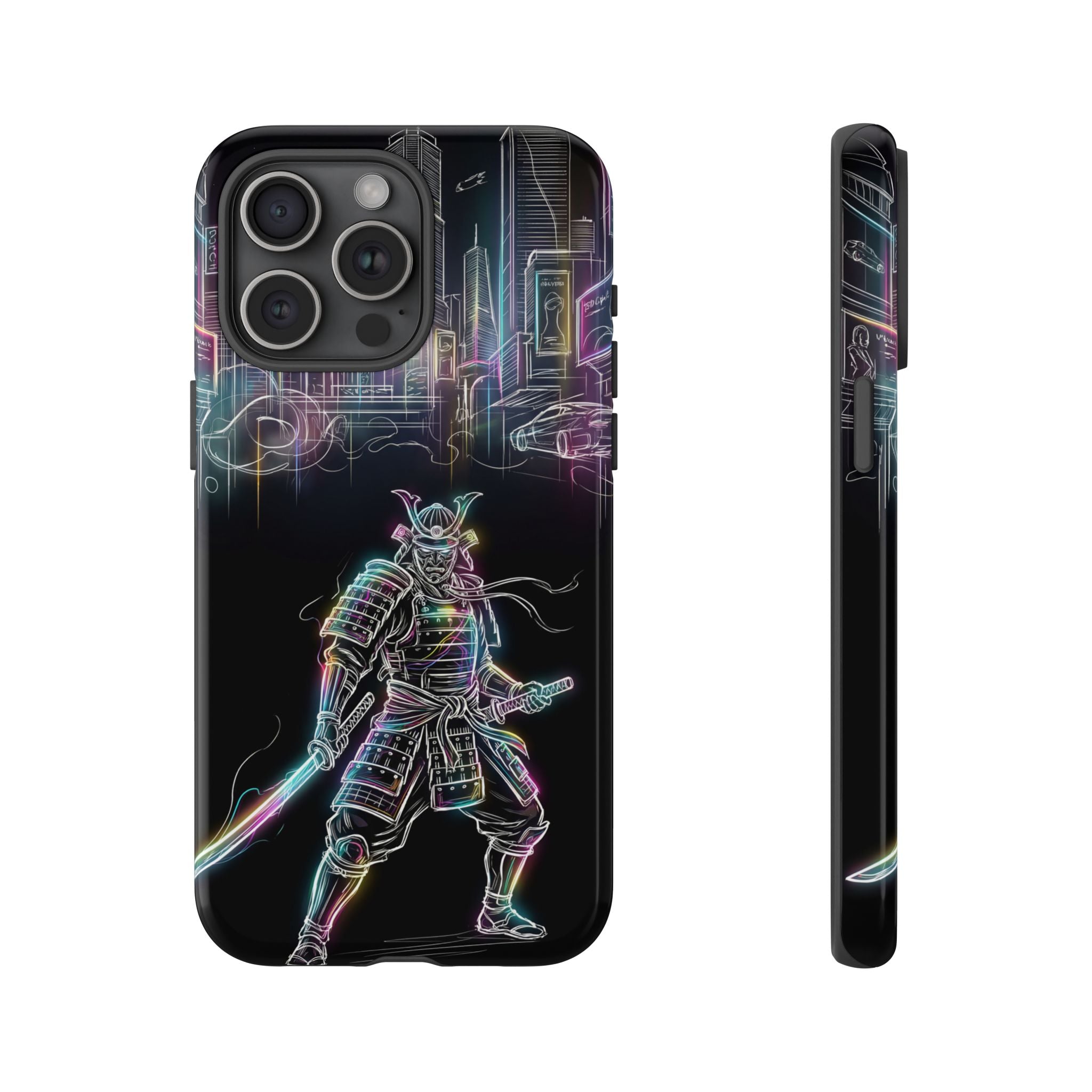 Neon Samurai iPhone Case | Cyberpunk City Armor