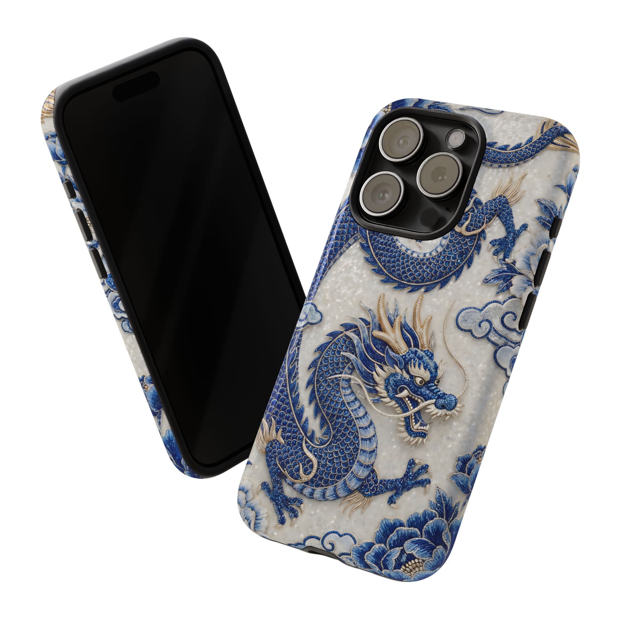 Asian Zodiac Dragon iPhone Case V2 | Blue & White Porcelain Luxury Protective Case | Year of the Dragon Gift