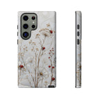 Ladybug Floral Samsung Galaxy Phone Case | White Flower Phone Case