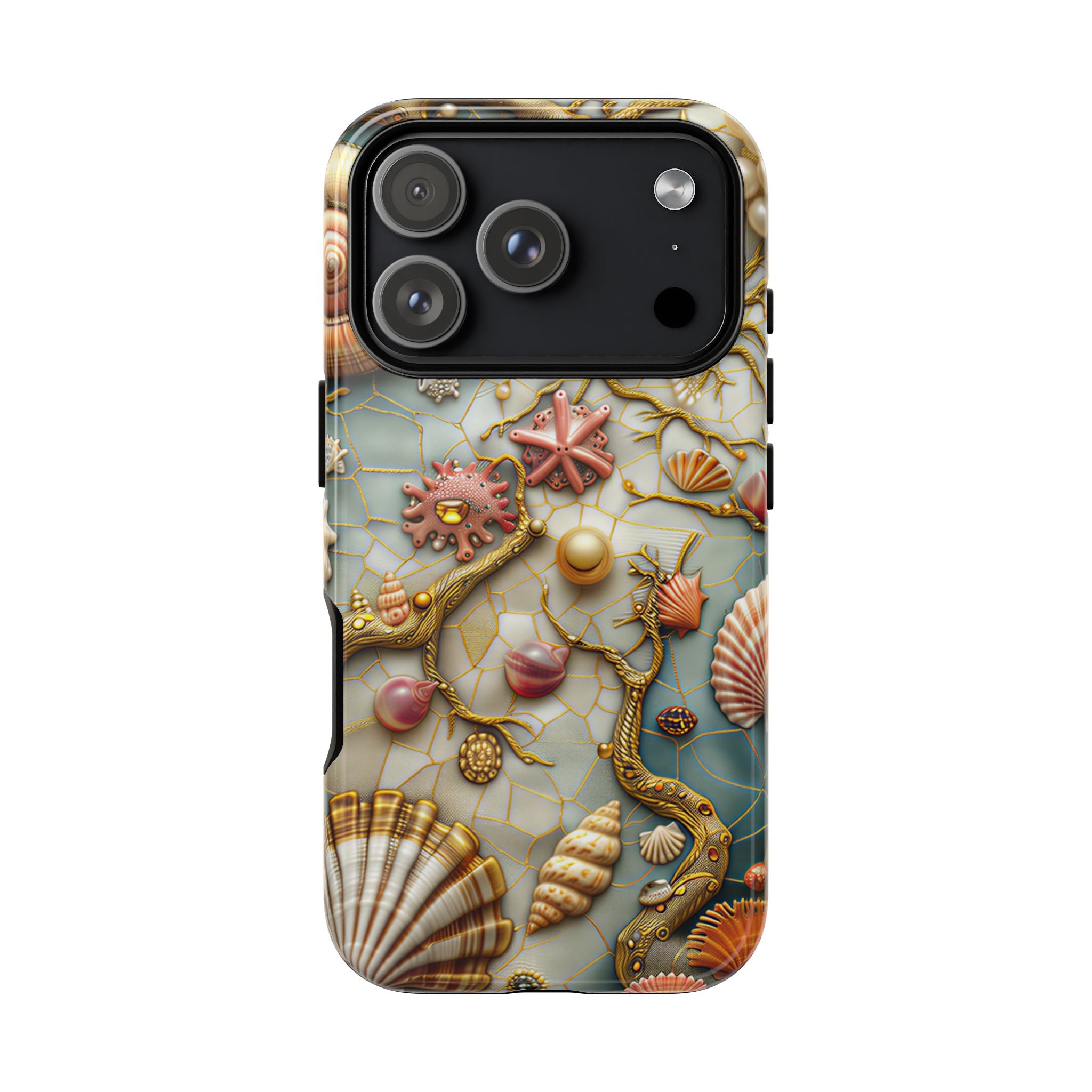 Decorative Seashell & Pearl Beach Design iPhone Case