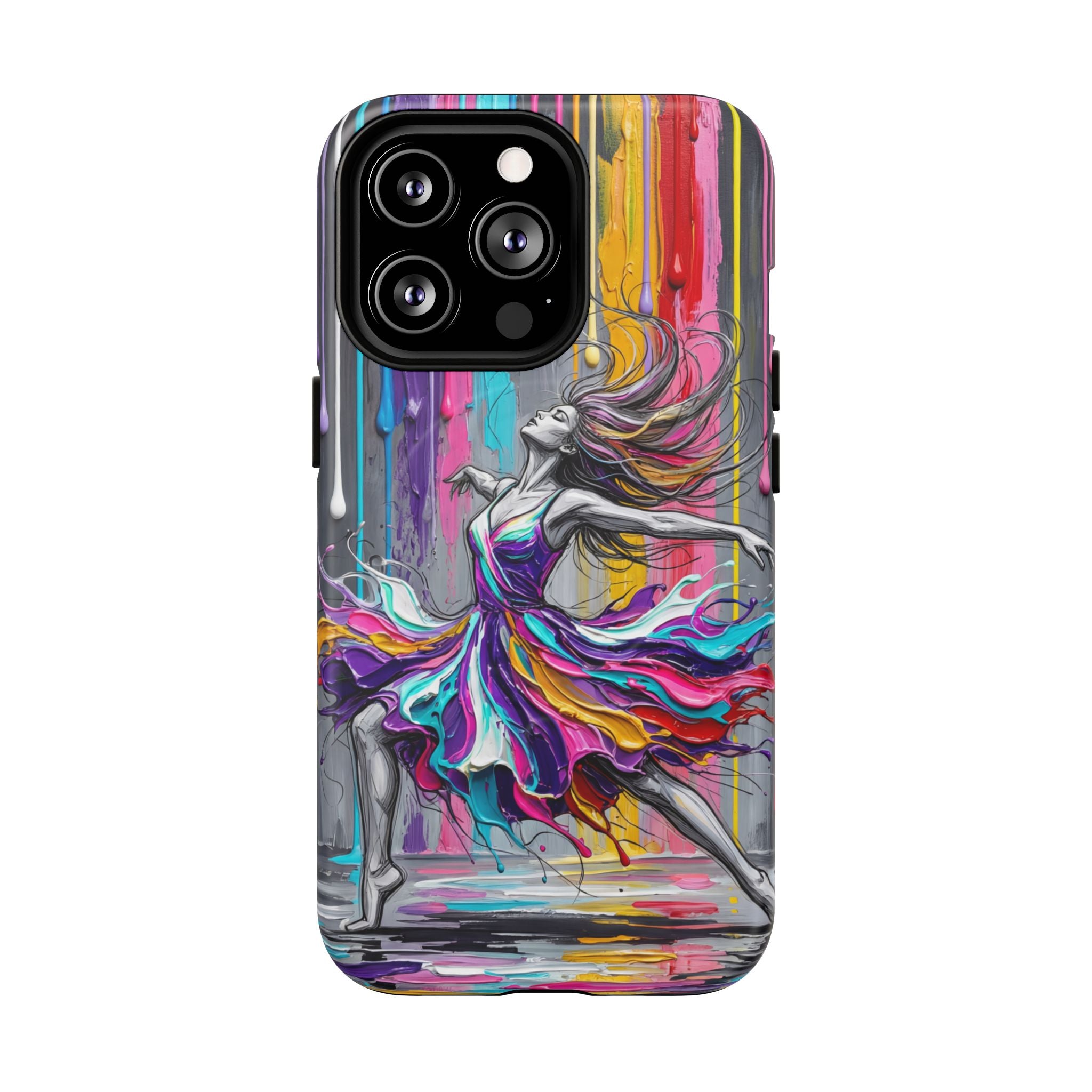 Colorful Dancer Tough MagSafe iPhone Case | Vibrant Drip Art Protective Cover