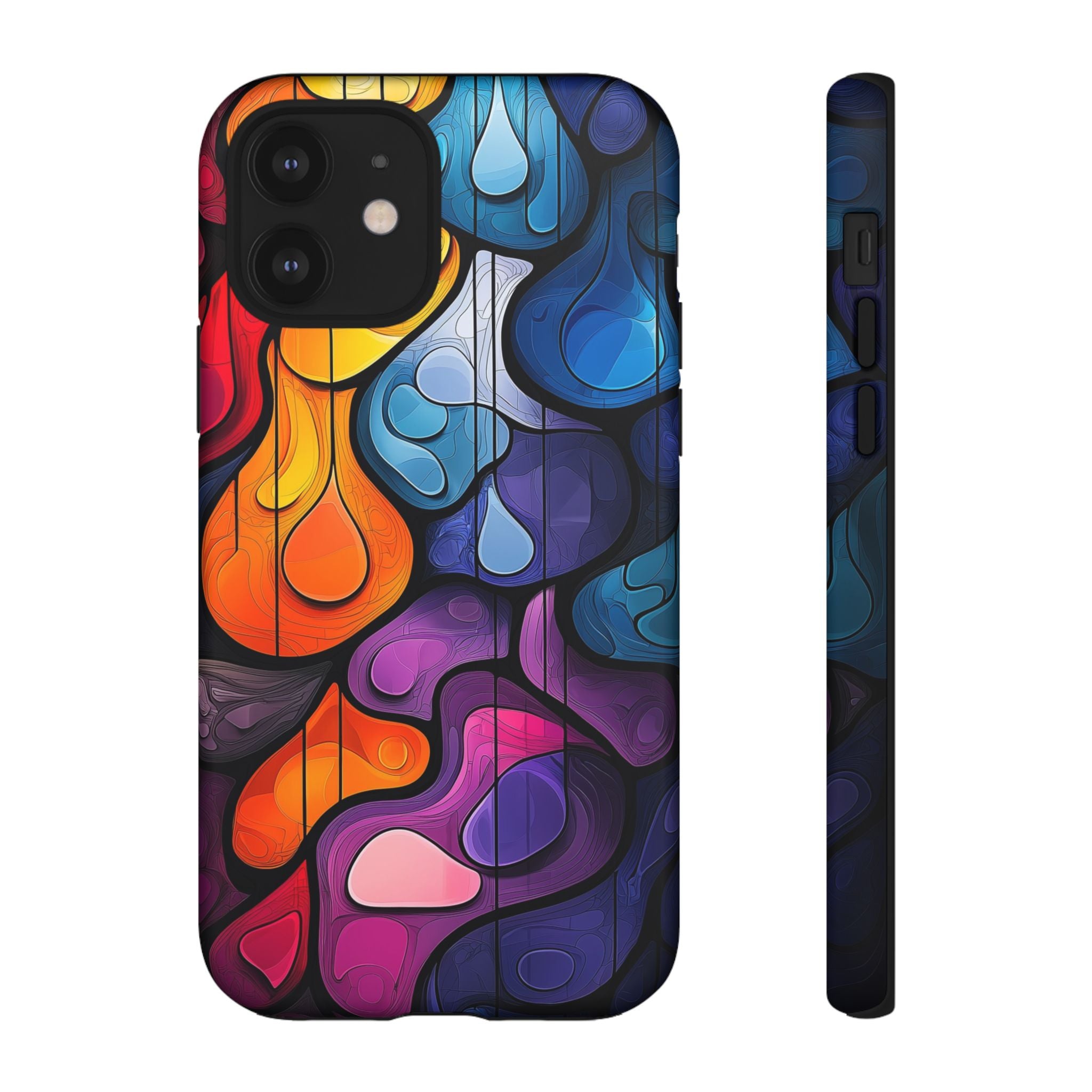 Abstract Colourful Drop iPhone Case — Vibrant Stained-Glass