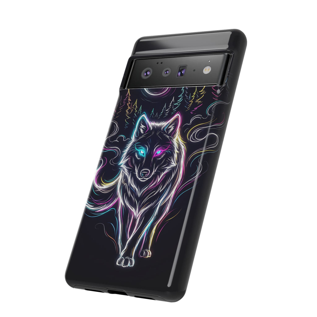 Neon Wolf Google Pixel Phone Case | Mystic Glow Protective Tough Case