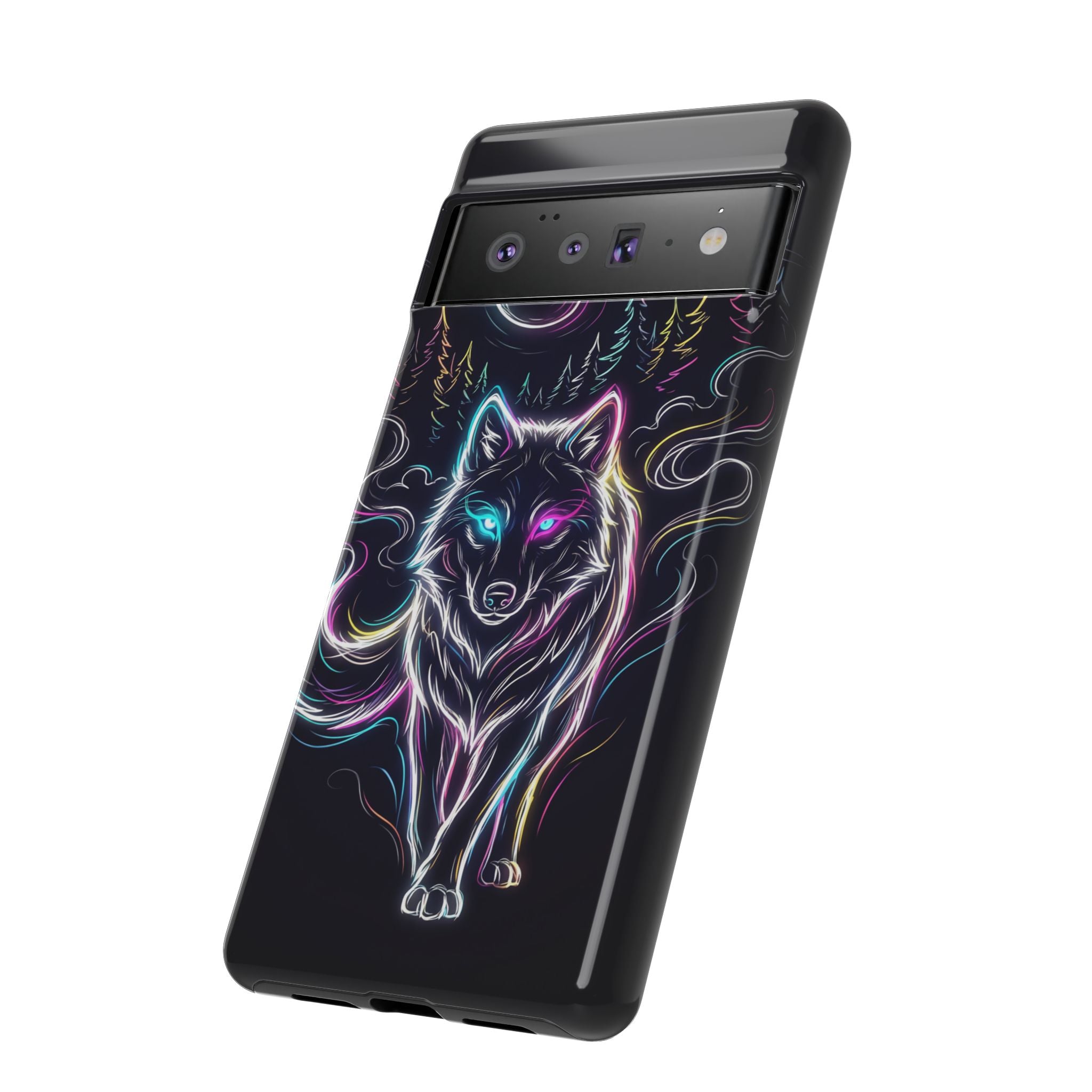 Neon Wolf Google Pixel Phone Case | Mystic Glow Protective Tough Case