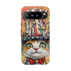 Cat in Colorful Top Hat Google Pixel Case — Whimsical Cat Art iPhone Case