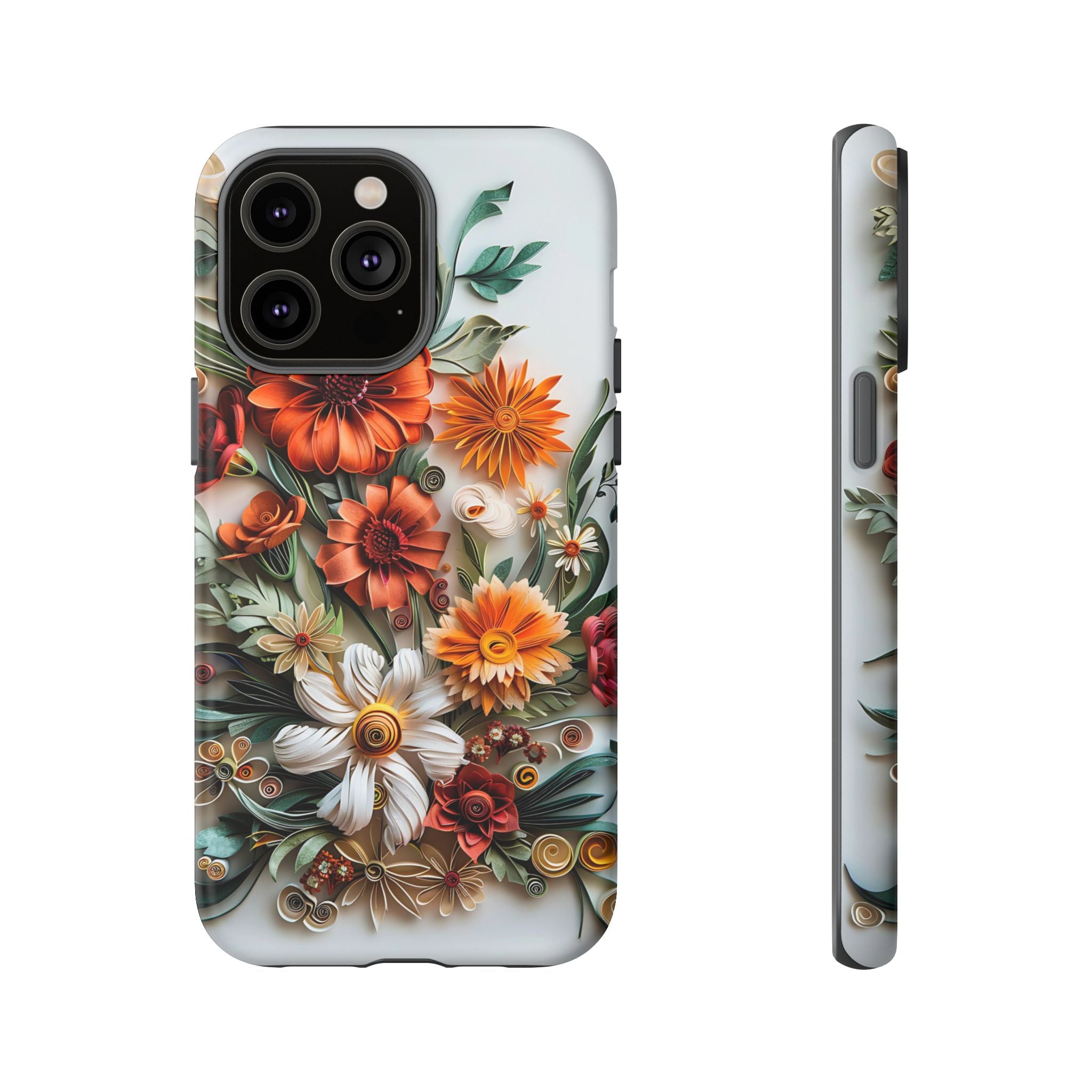 Floral Quilling Tough iPhone Case — Orange Daisy