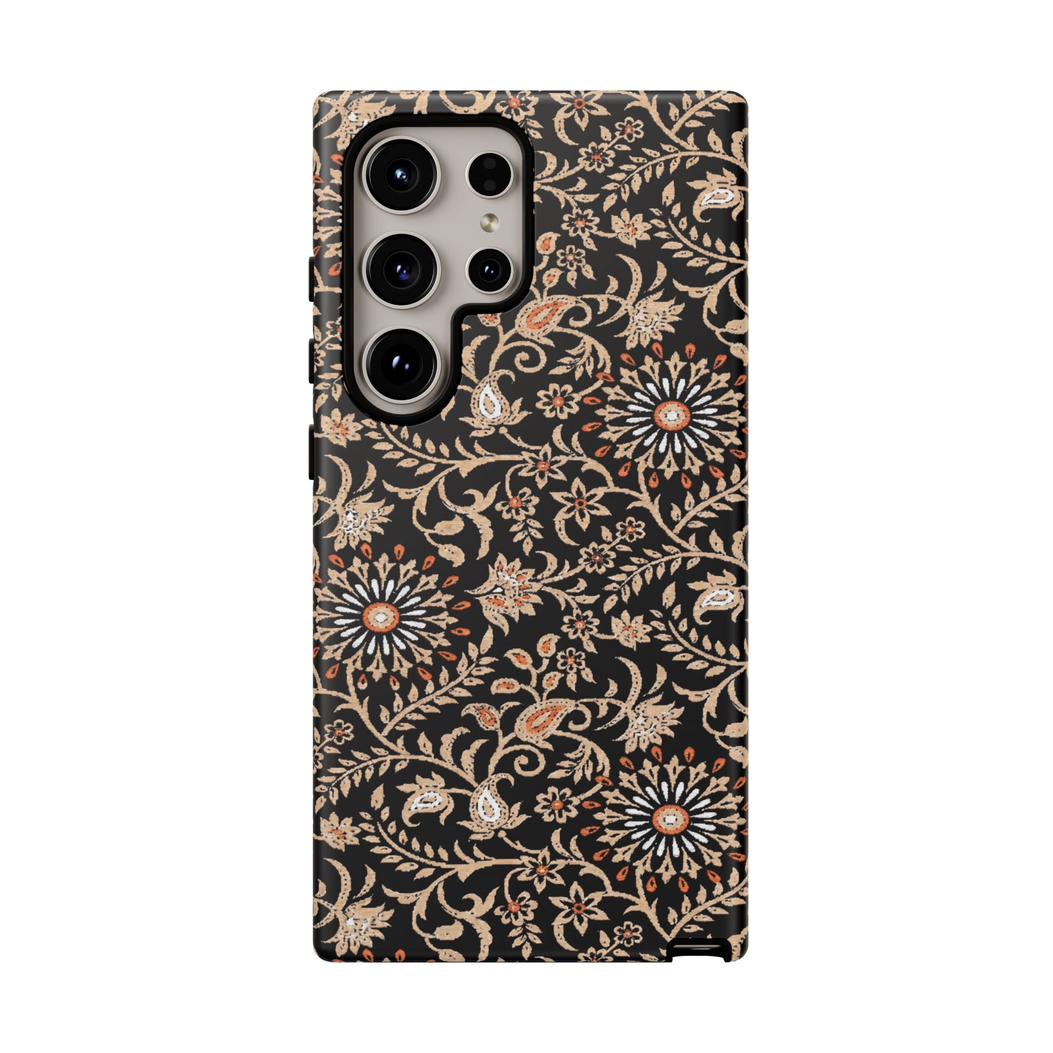 Batik Floral Black Ornate Daisies Tough Samsung Galaxy Case