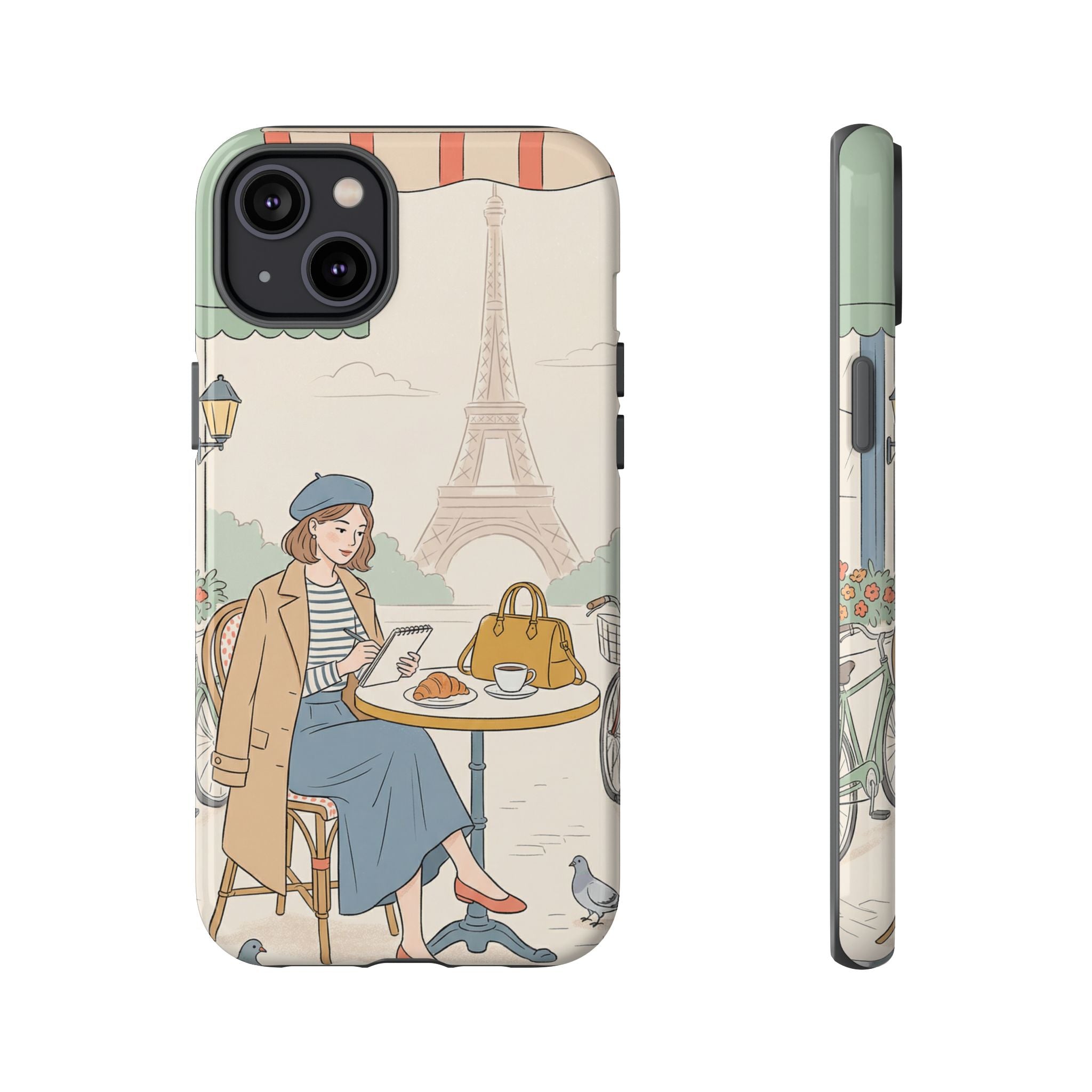 Paris Cafe iPhone Case | Cute Vintage Eiffel Tower Travel