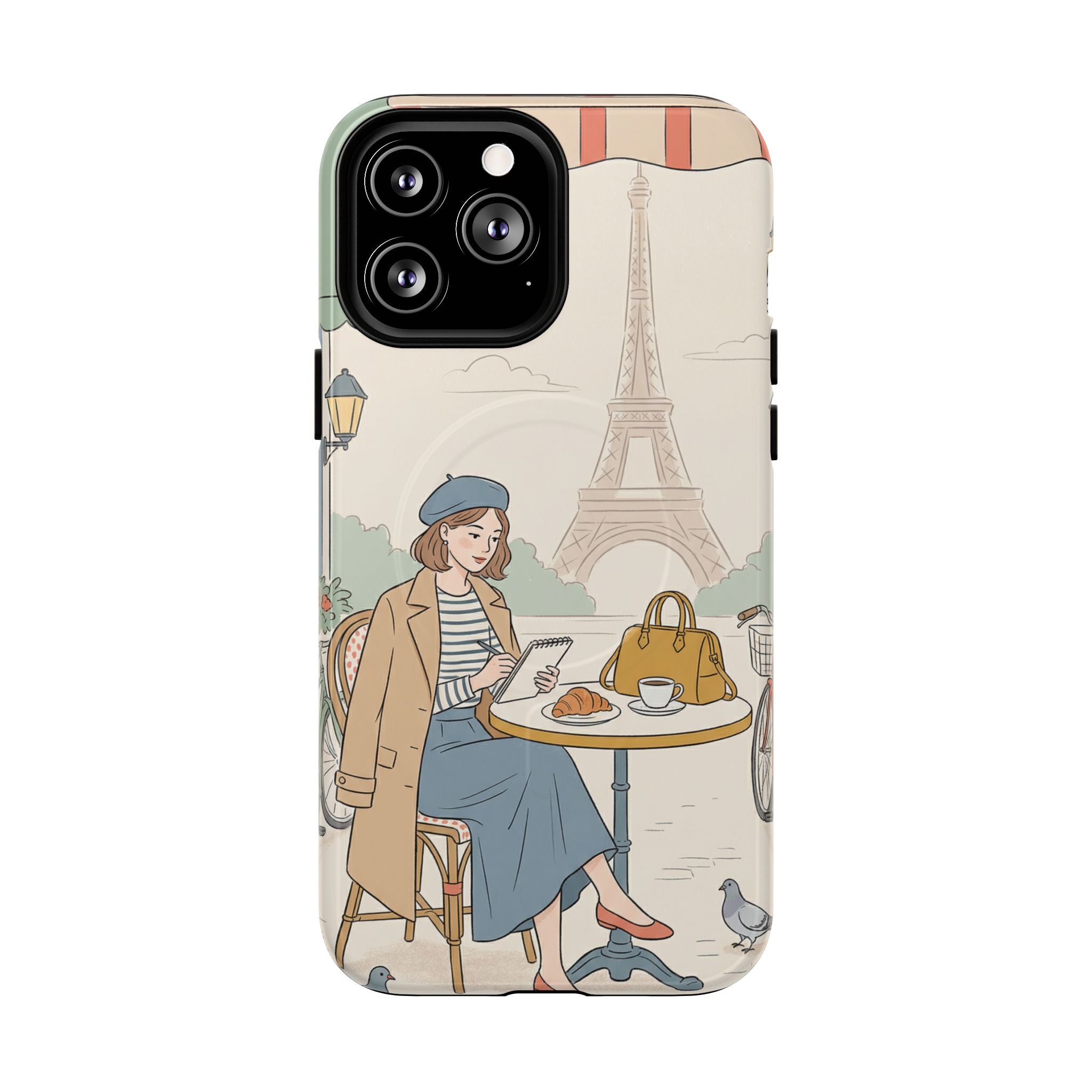Paris Cafe MagSafe iPhone Case | Cute Vintage Eiffel Tower Travel