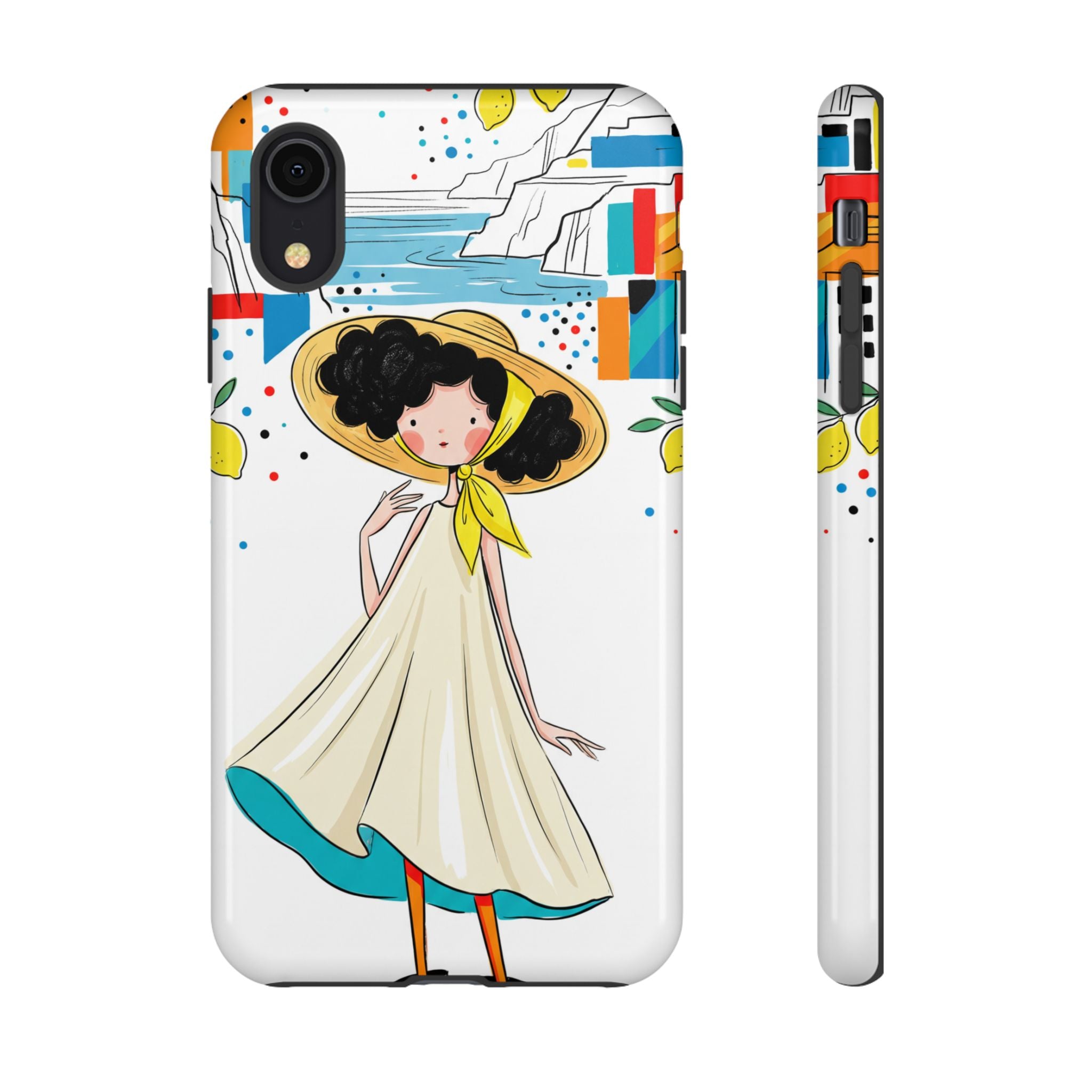 Cute Summer Girl iPhone Case | Whimsical Coastal Illustration Protective Case