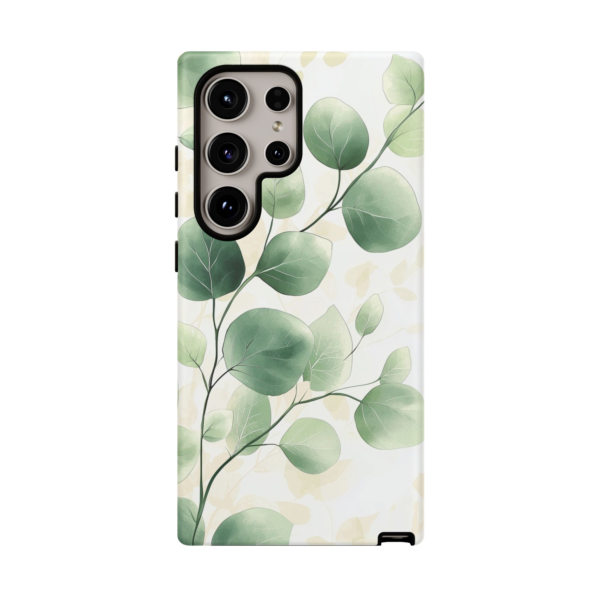 Botanical Eucalyptus Tough Samsung Galaxy Phone Case | Green Watercolour Leaf