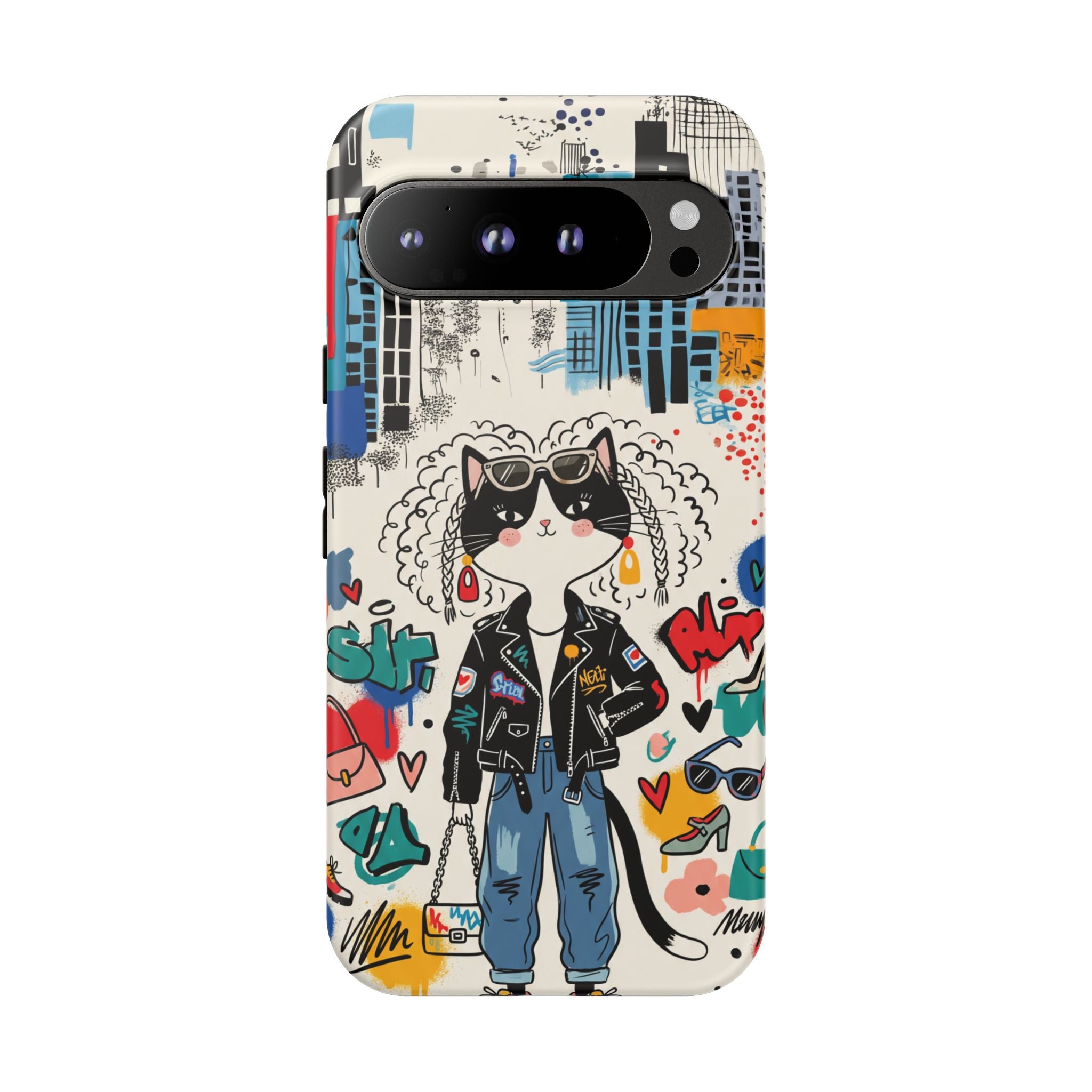 Punk City Cat Graffiti Design Google Pixel Phone Case