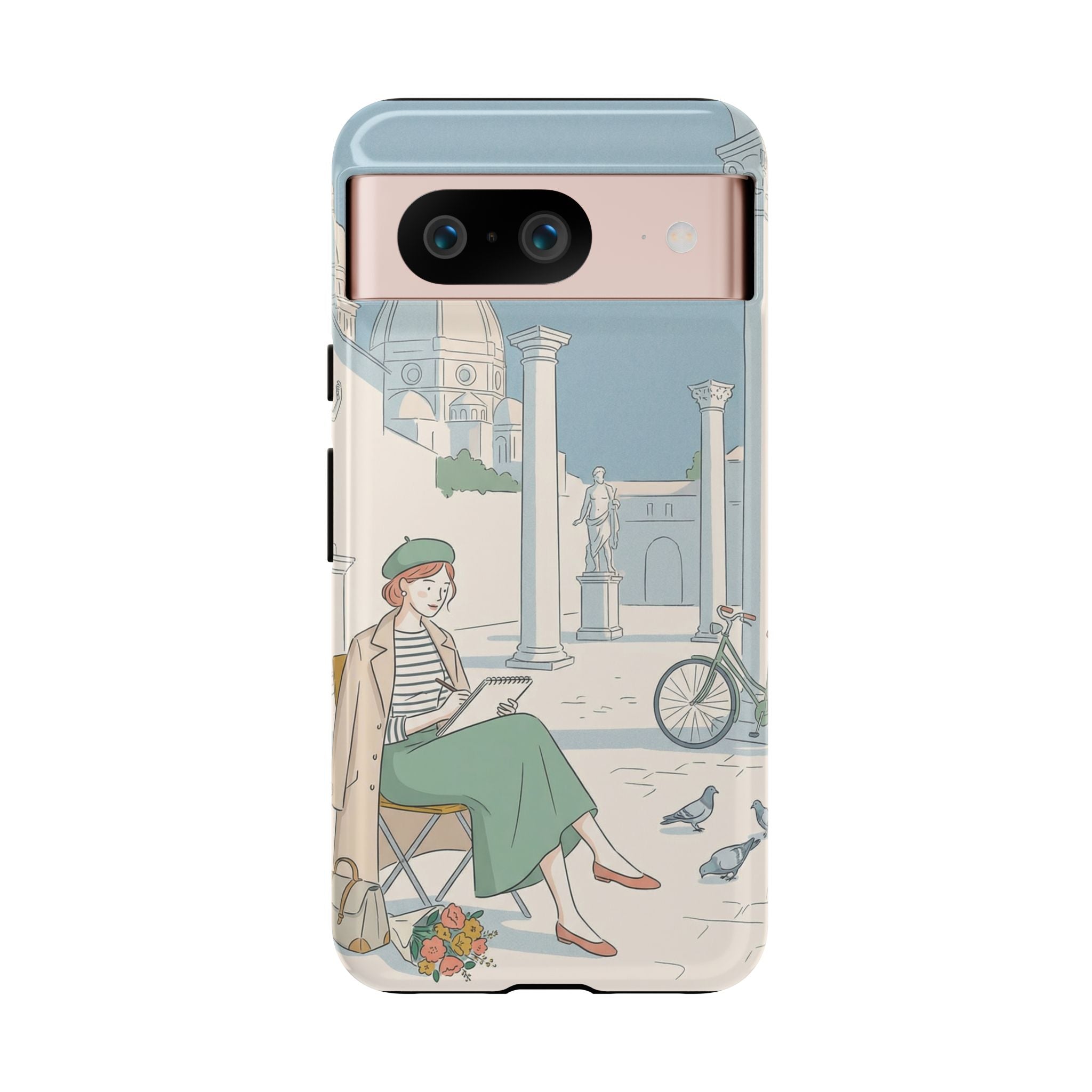Florence Art Aesthetic Google Pixel Phone Case | Renaissance Italy Travel Illustration