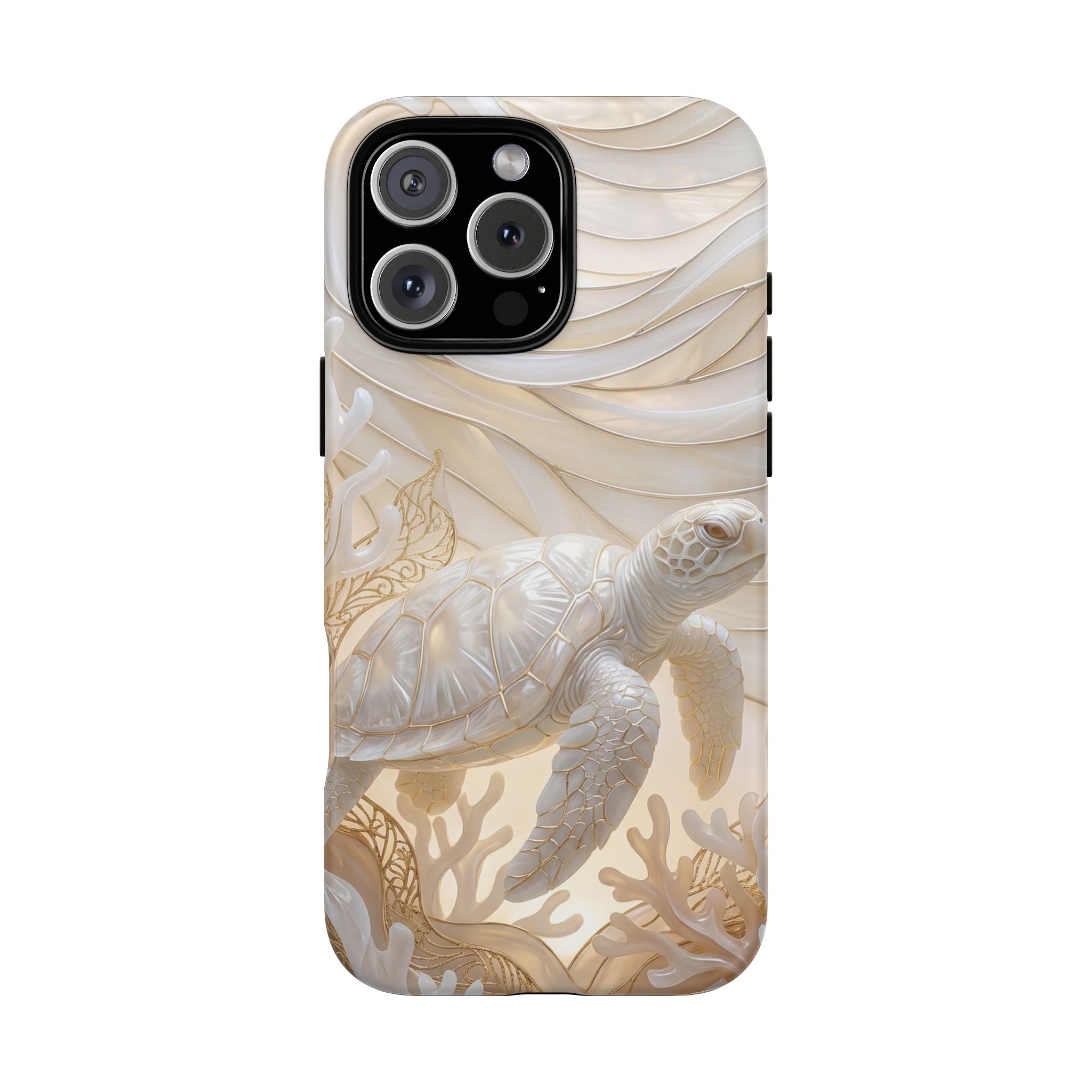 Sea Turtle Tough iPhone Case — Elegant Nautical Coral Design