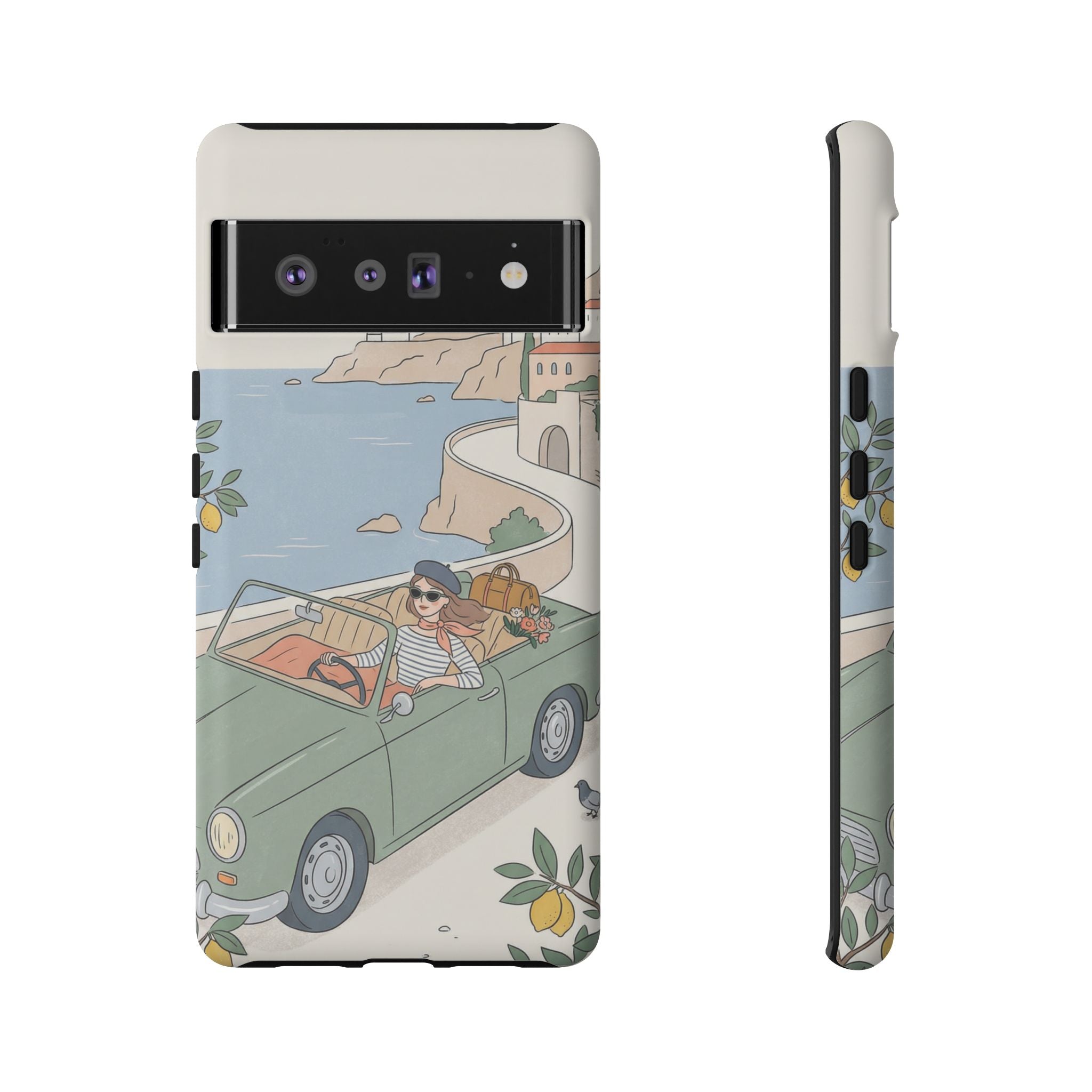 Retro Coastal Road Trip Design Google Pixel Phone Case