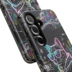 Cool Hoodie Neon Street Cat Samsung Galaxy Phone Case