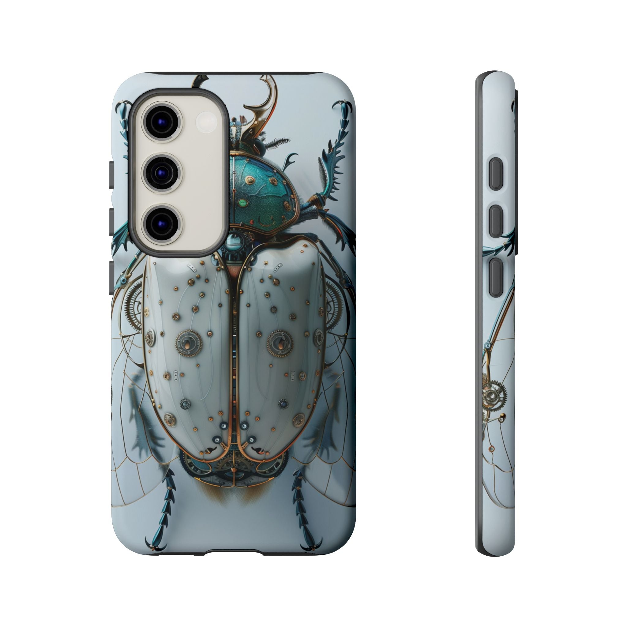 Steampunk White Beetle Protective Tough Samsung Galaxy Case