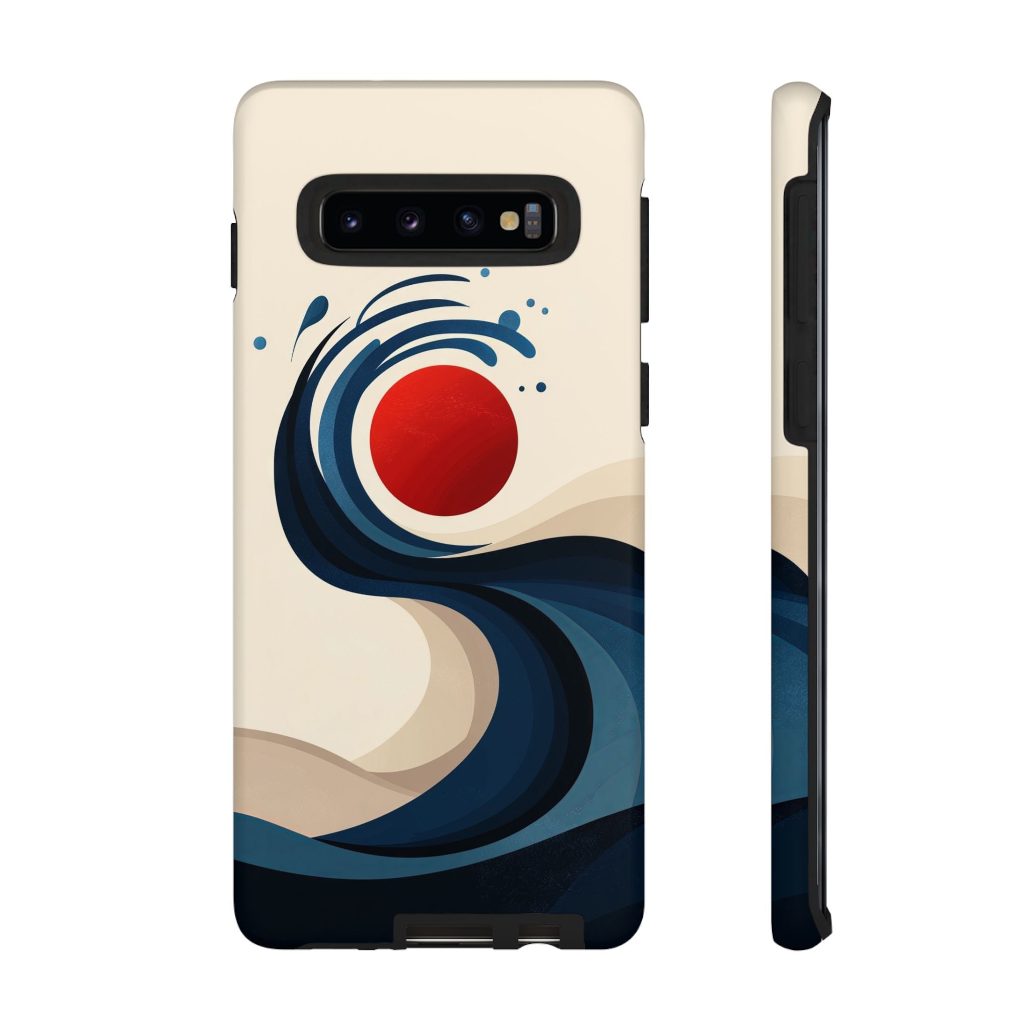 Abstract Wave Samsung Galaxy Case | Red Sun Ocean Art