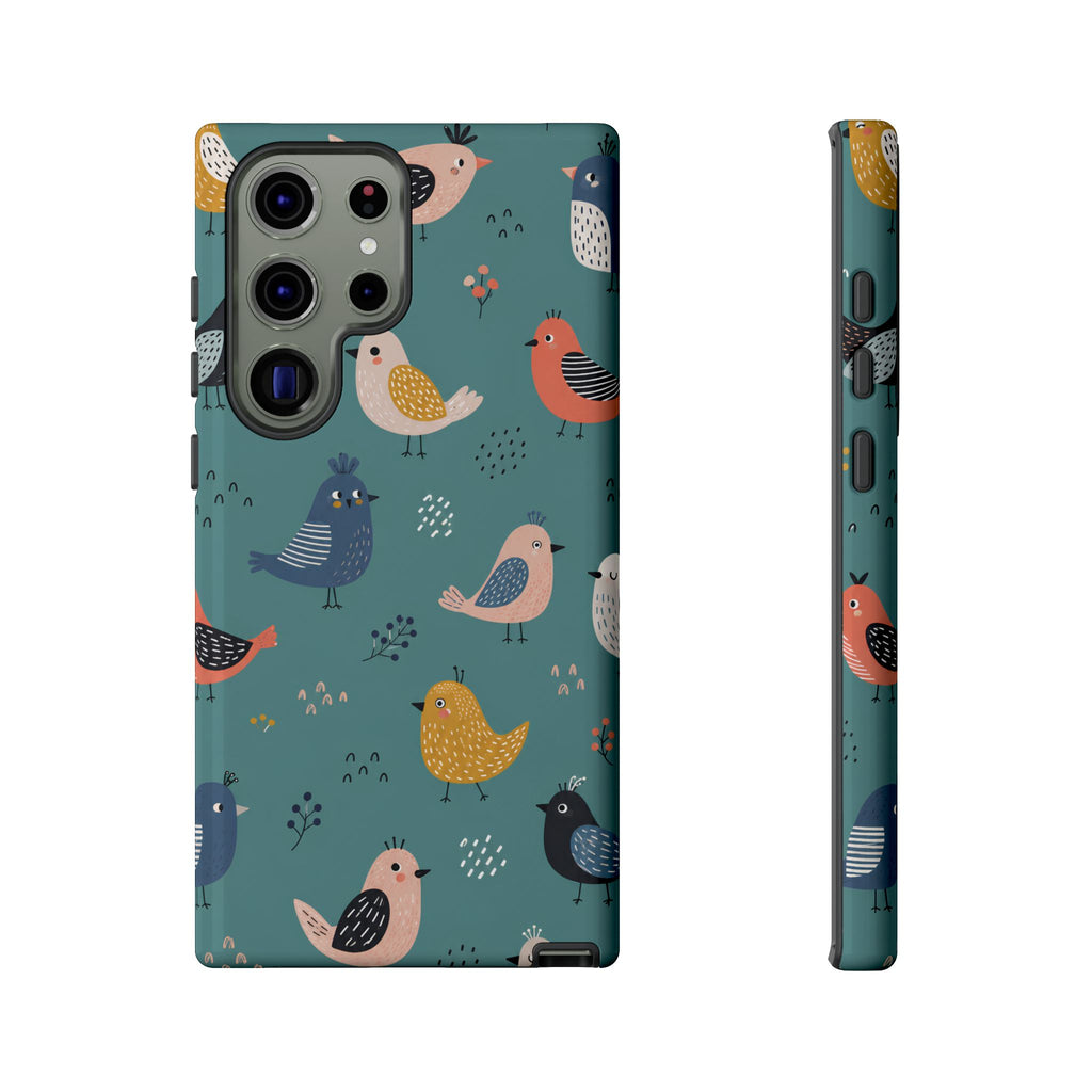 Colorful Bird Samsung Galaxy Phone Case | Cute Bird Pattern Cover