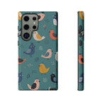 Colorful Bird Samsung Galaxy Phone Case | Cute Bird Pattern Cover