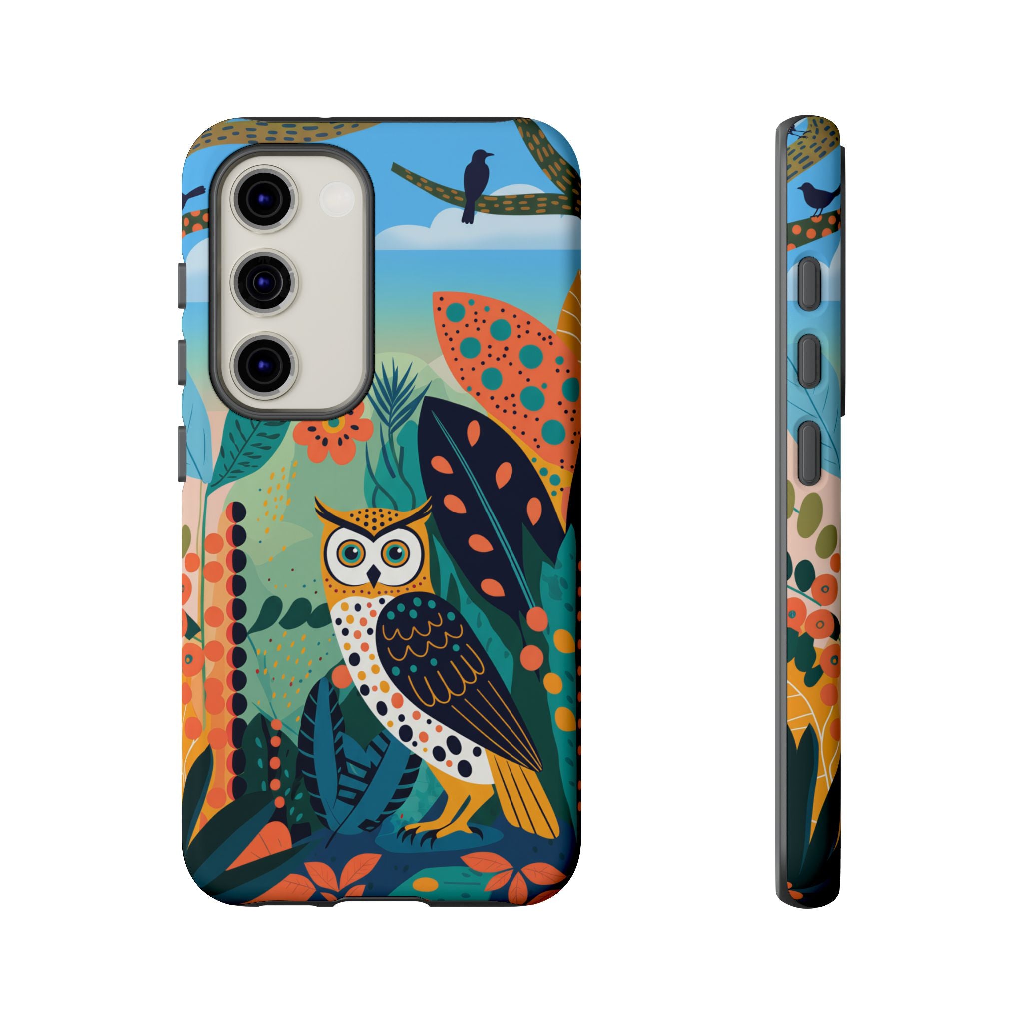 Botanical Forest Colourful Owl Samsung Galaxy Phone Case