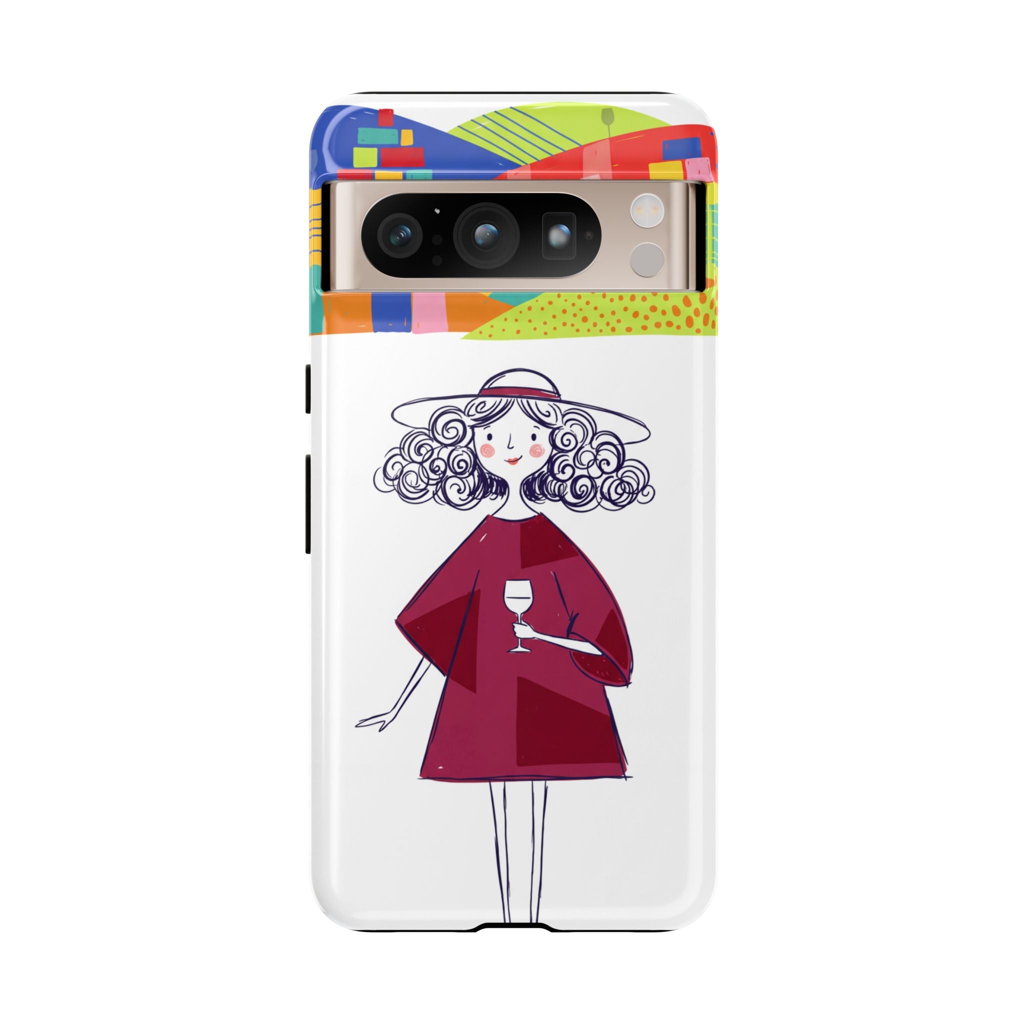 Colourful Artistic Wine Lady Google Pixel Phone Case