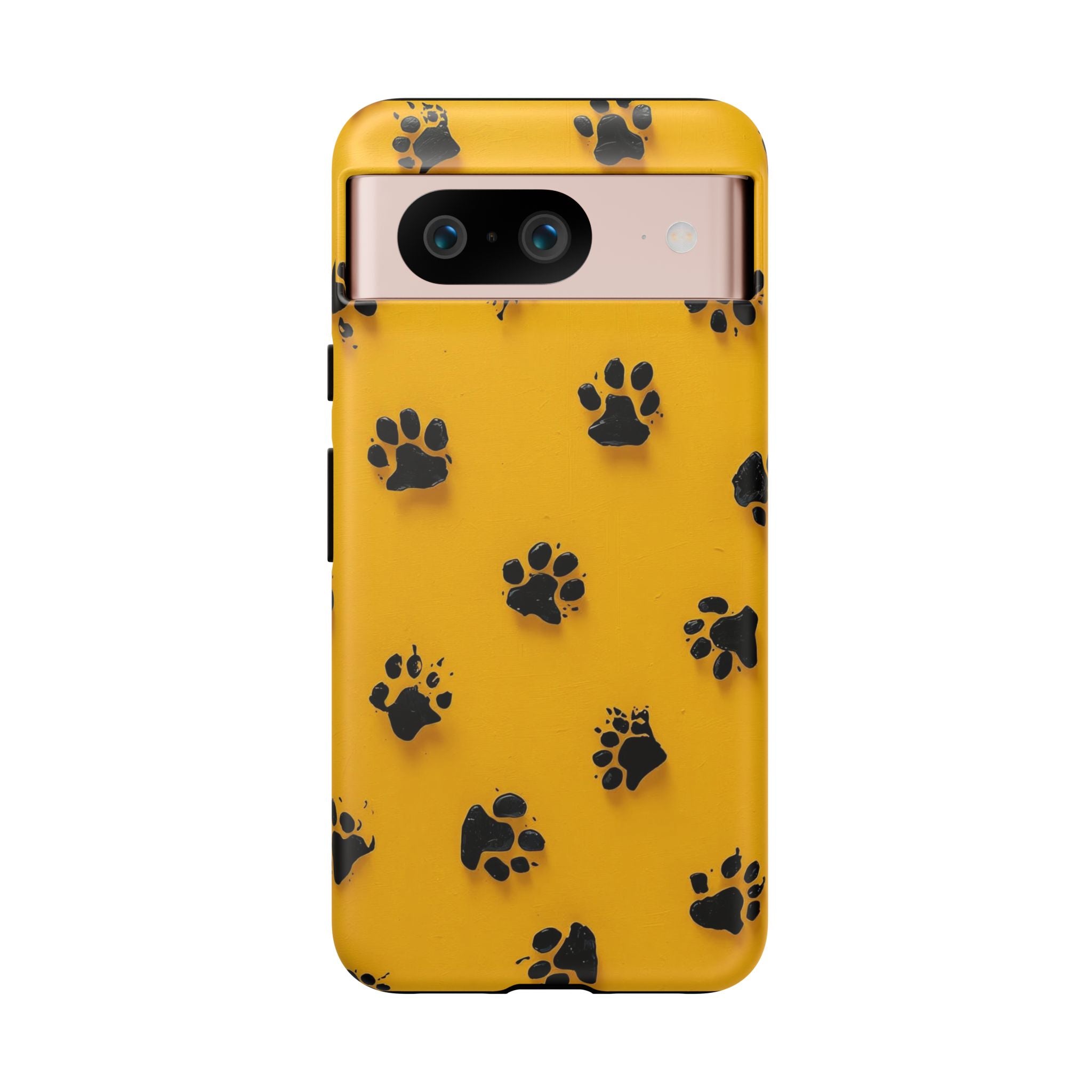 Yellow Paw Print Tough Google Pixel Case — Protective Dog & Cat Lover Cover