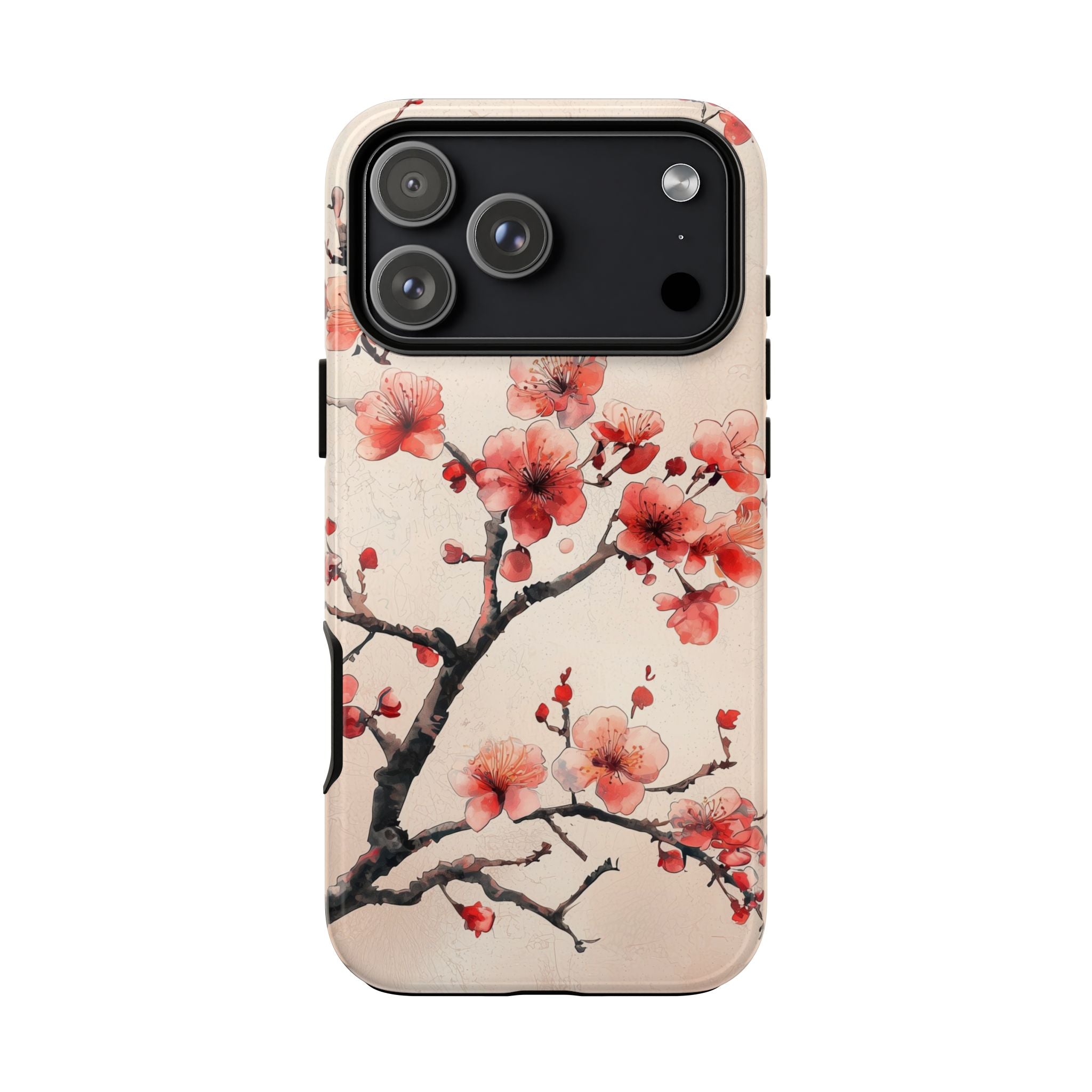 Cherry Blossom iPhone Case | Floral Tough Case with Pink Blossom Branch Design