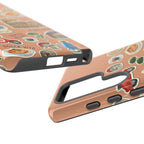 Rome Italy Travel Tough Samsung Galaxy Phone Case | Terracotta Scrapbook Sticker Cover