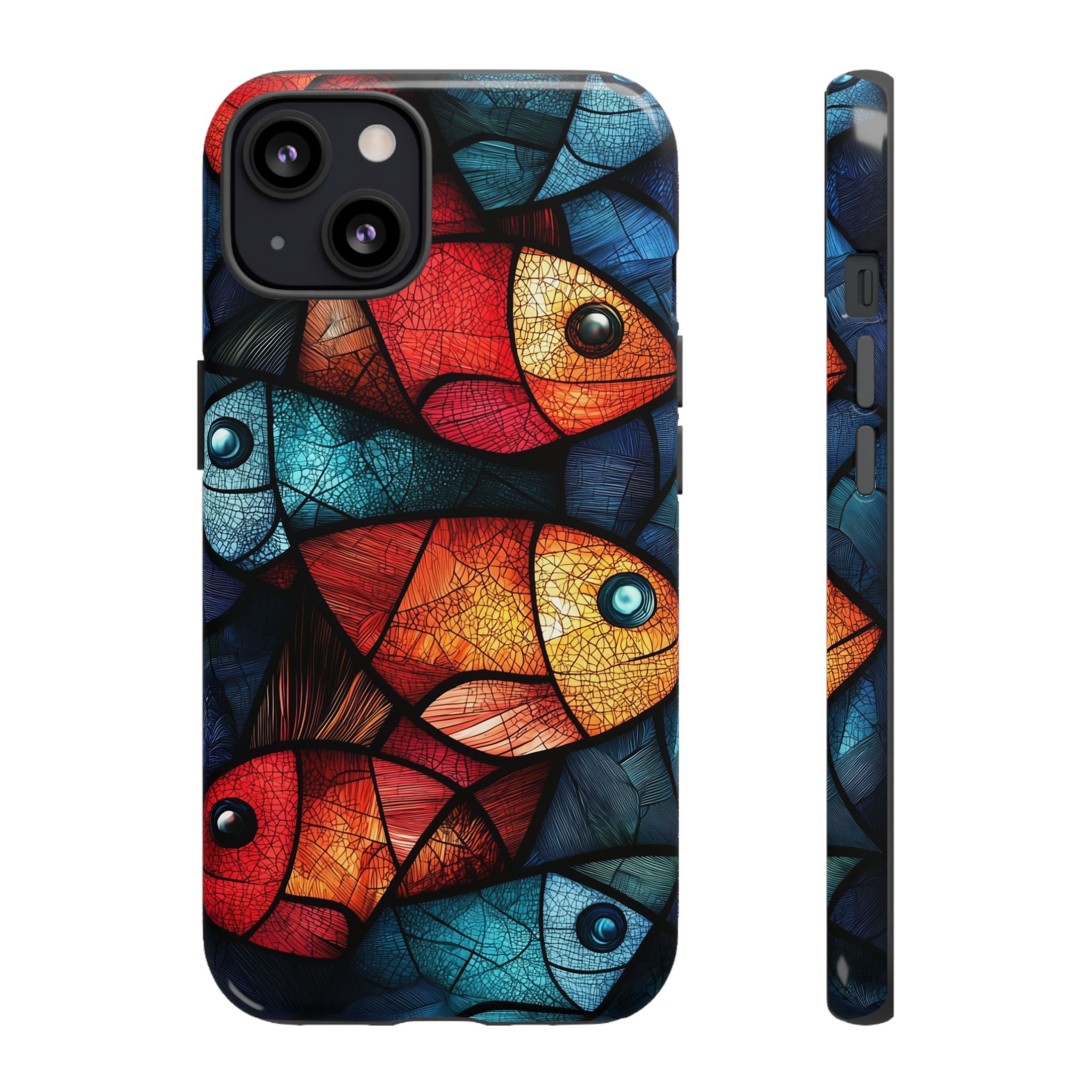 Fish Mosaic Tough iPhone Case — Colourful Artistic Fish Pattern