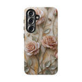 Custodia protettiva resistente per Samsung Galaxy con motivo floreale rosa vintage