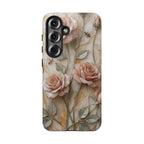 Custodia protettiva resistente per Samsung Galaxy con motivo floreale rosa vintage