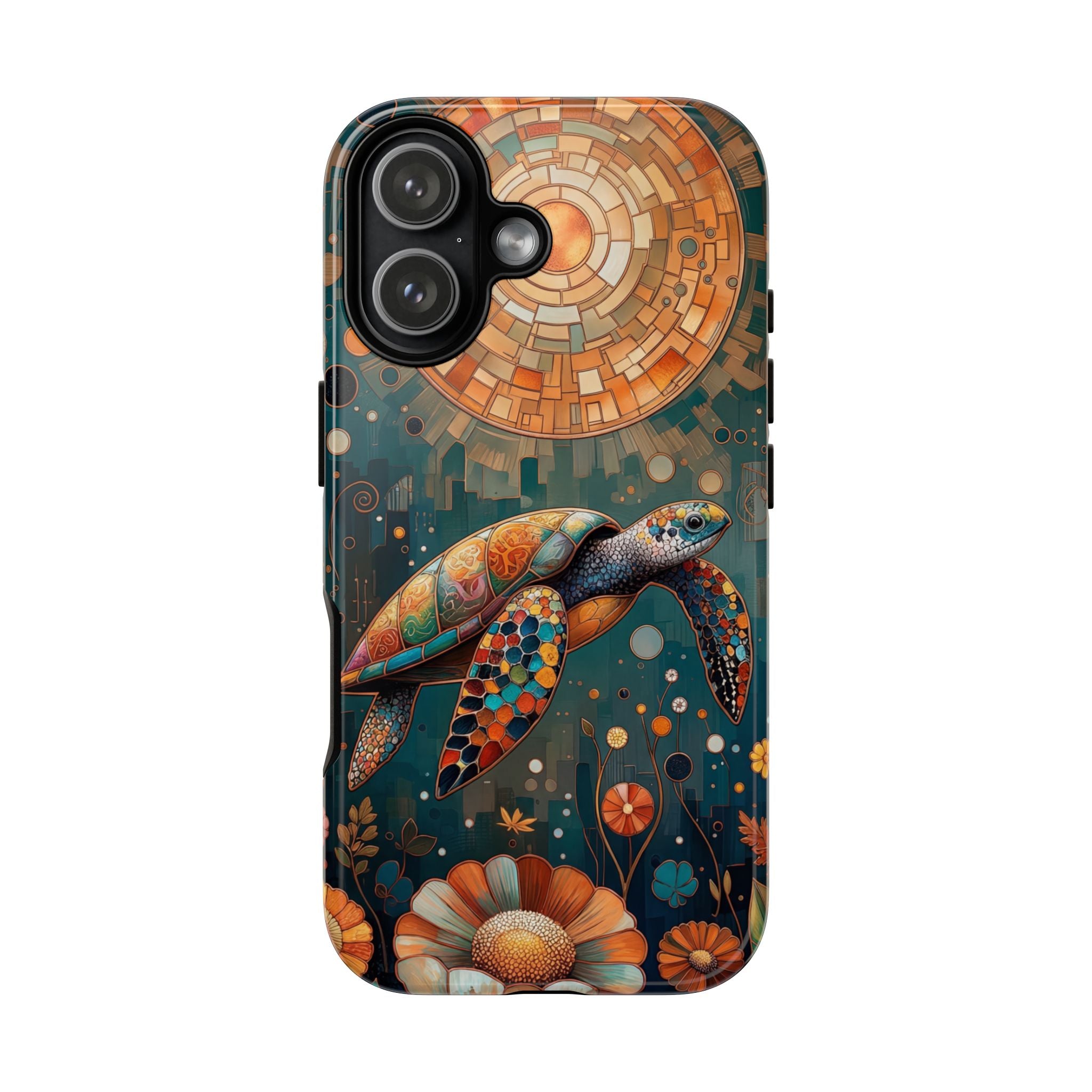 Sea Turtle Mosaic iPhone Case | Artistic Ocean Nature Protective Cover