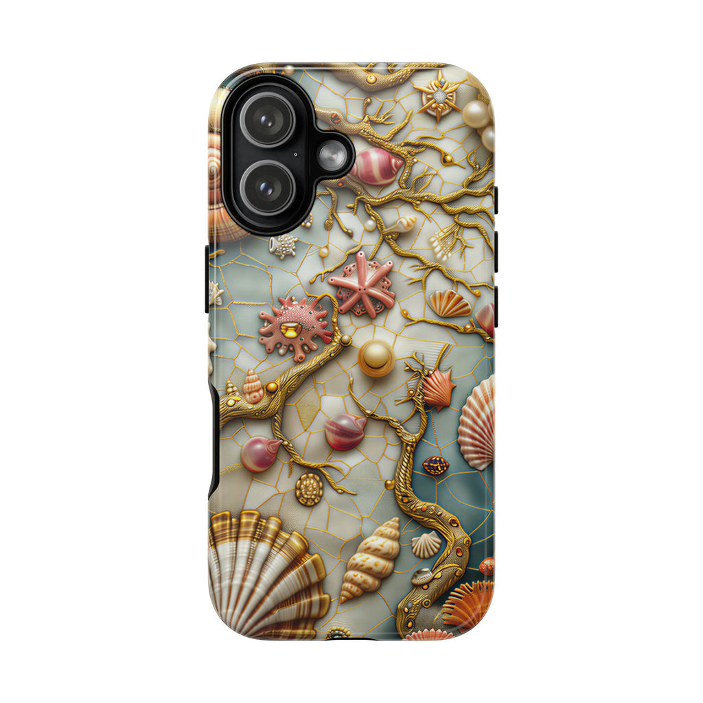 Decorative Seashell & Pearl Beach Design iPhone Case