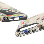 Bulldog Driver Samsung Galaxy Phone Case | Cute Retro Dog Illustration