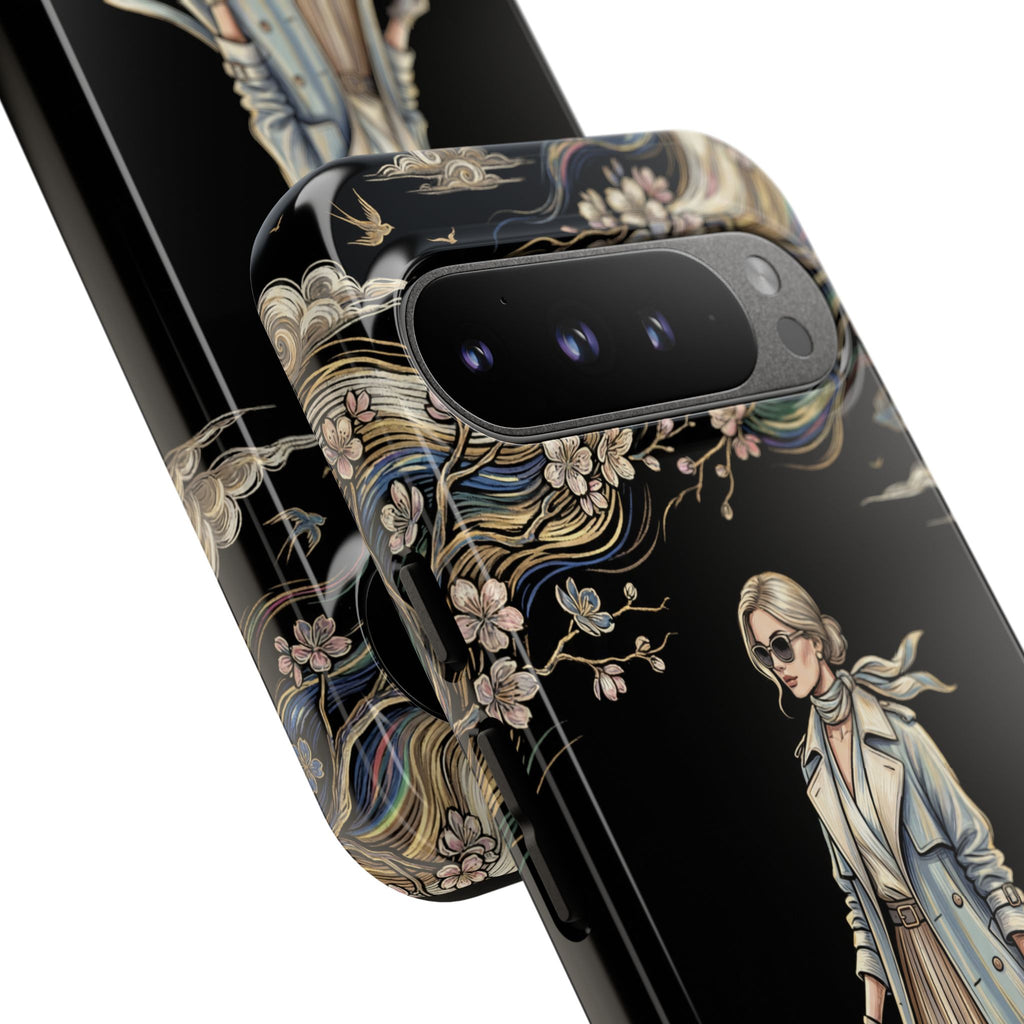 Cover per Google Pixel "Vintage Chic" | Illustrazione Donna Elegante