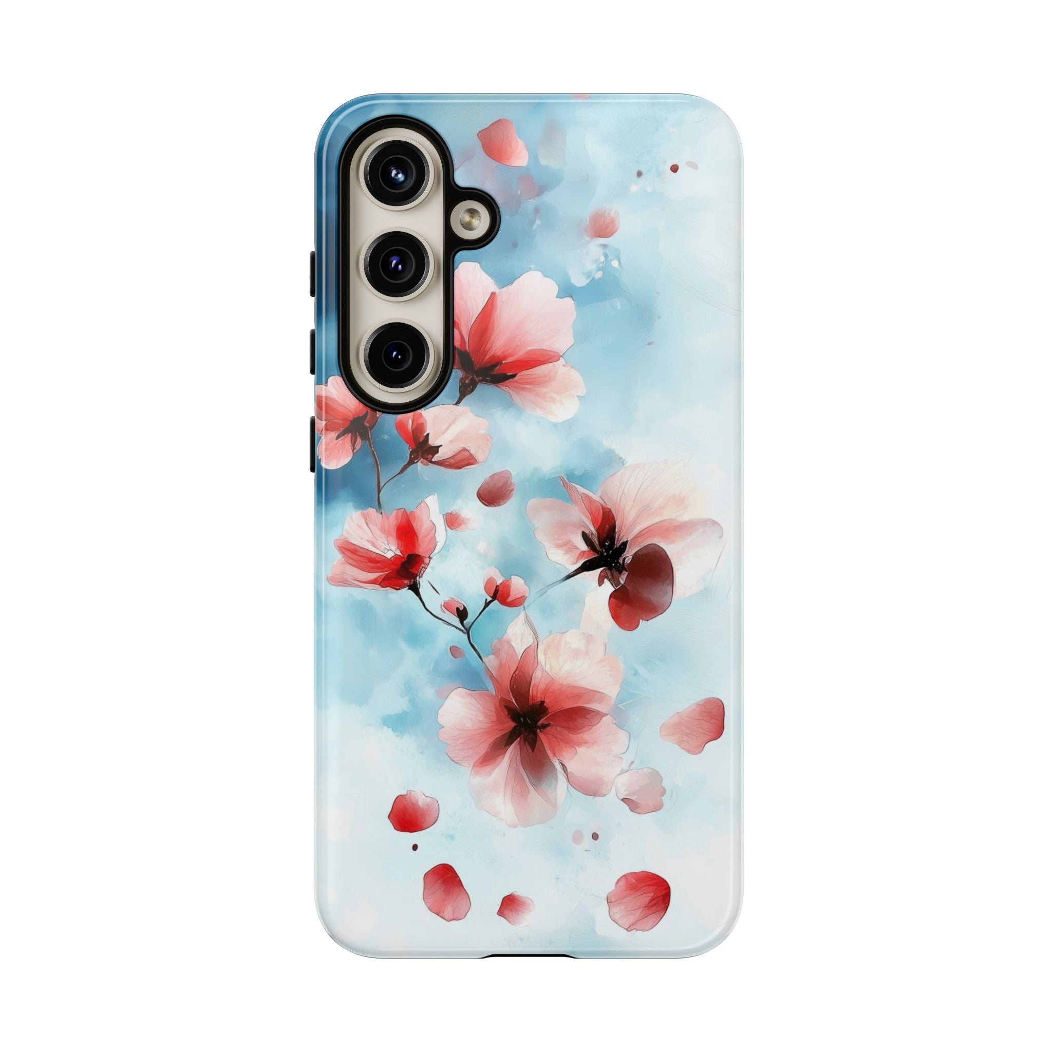 Floral Cherry Blossom Samsung Galaxy Case | Pastel Pink Blue