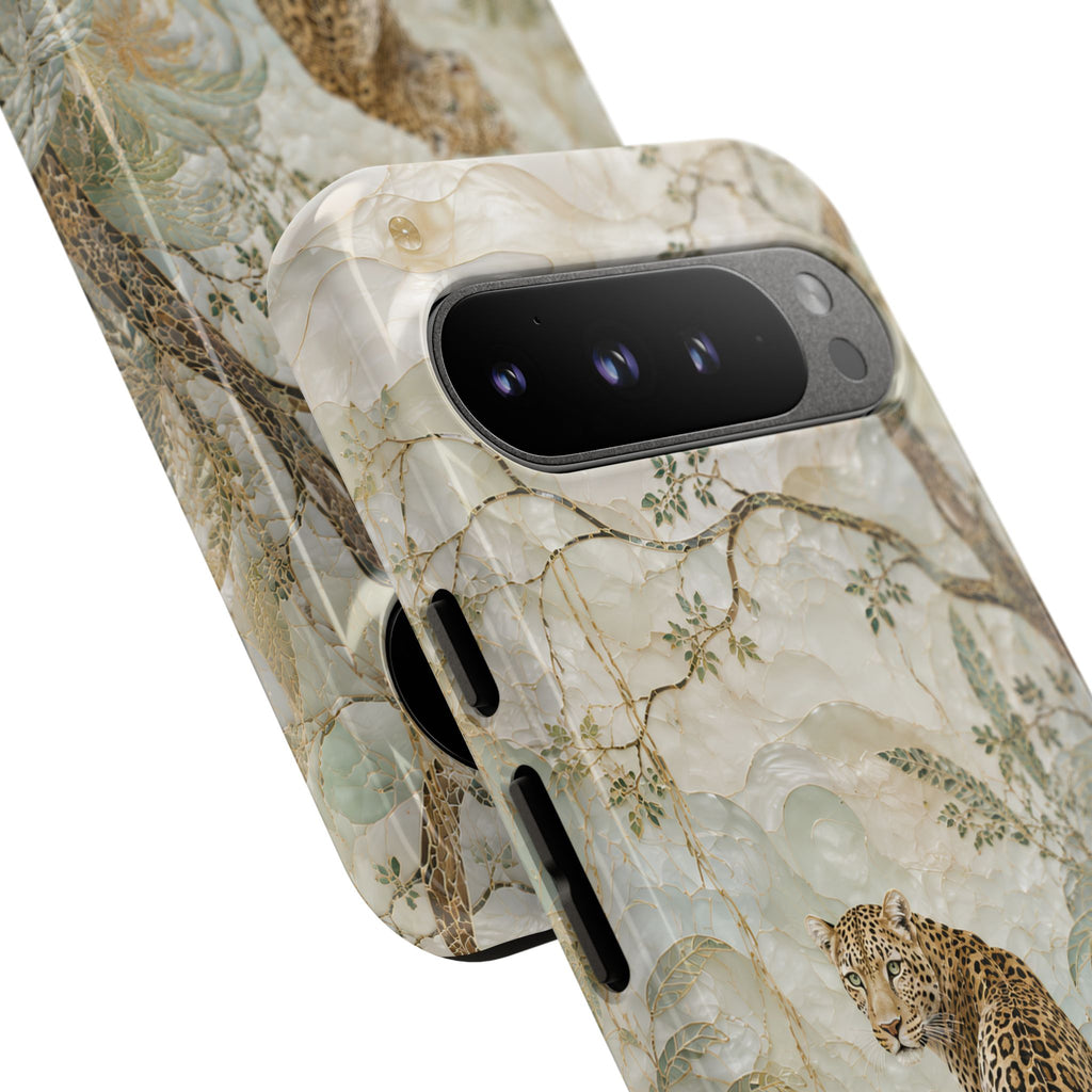 Leopard Floral Google Pixel Phone Case | Vintage Botanical Phone Case