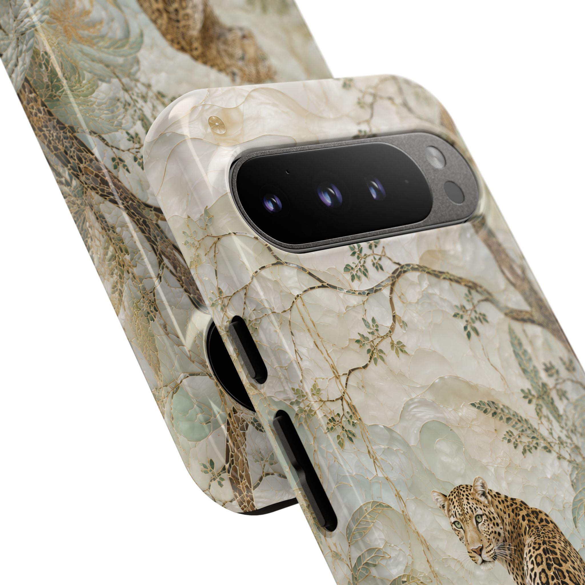 Leopard Floral Google Pixel Phone Case | Vintage Botanical Phone Case