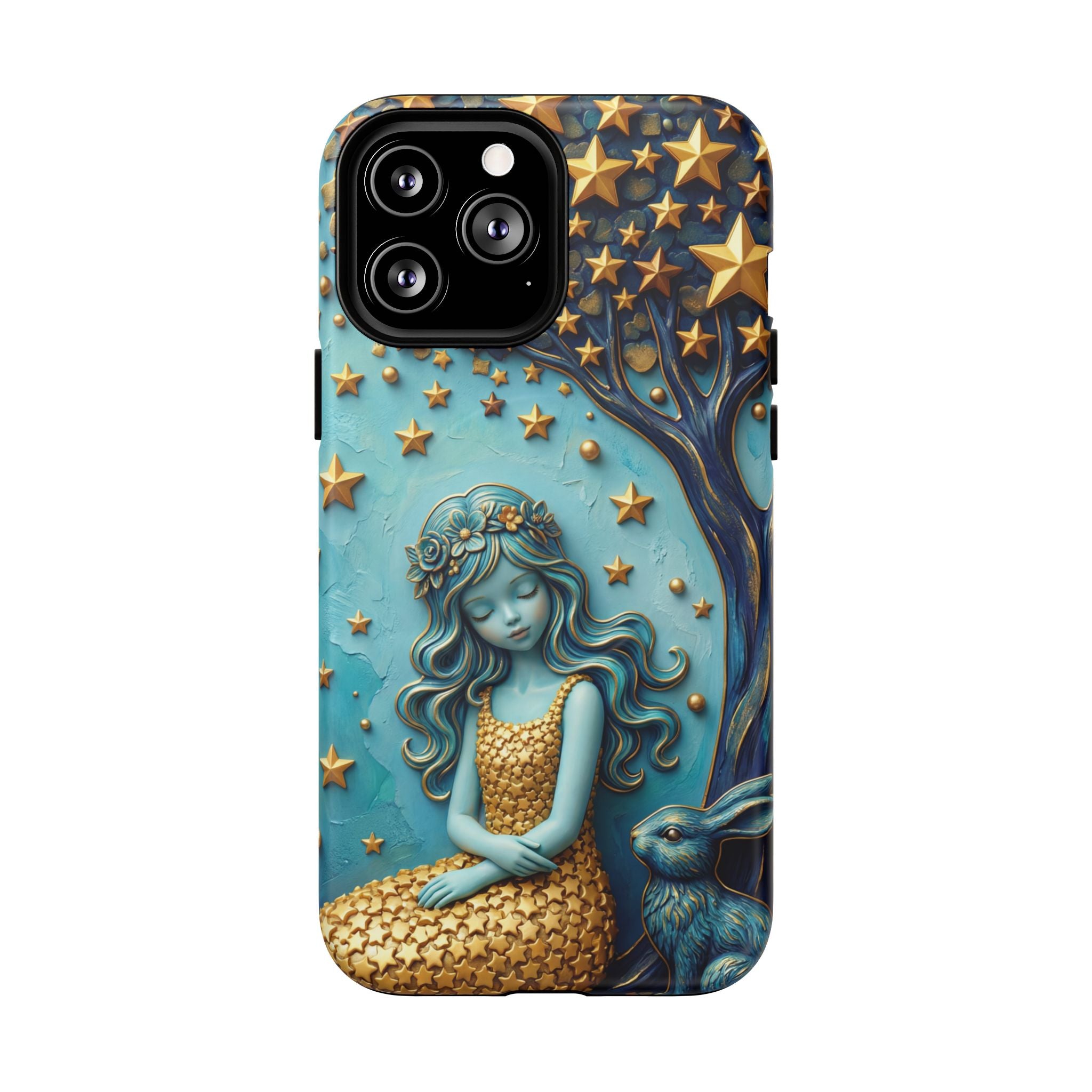 Custodia rigida MagSafe per iPhone Dreamy Maiden Under Starry Sky