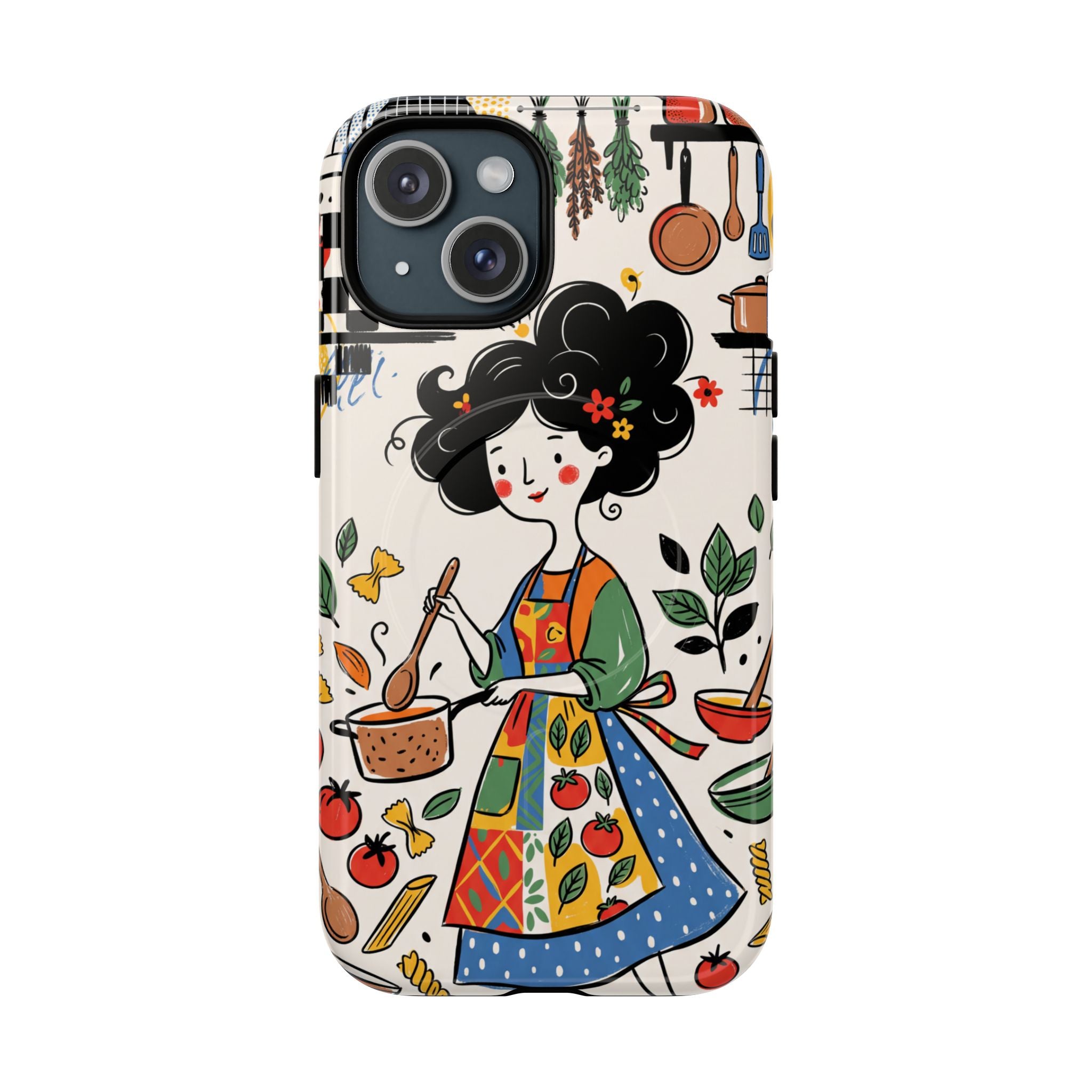 Whimsical Chef Kitchen Illustration MagSafe iPhone Case