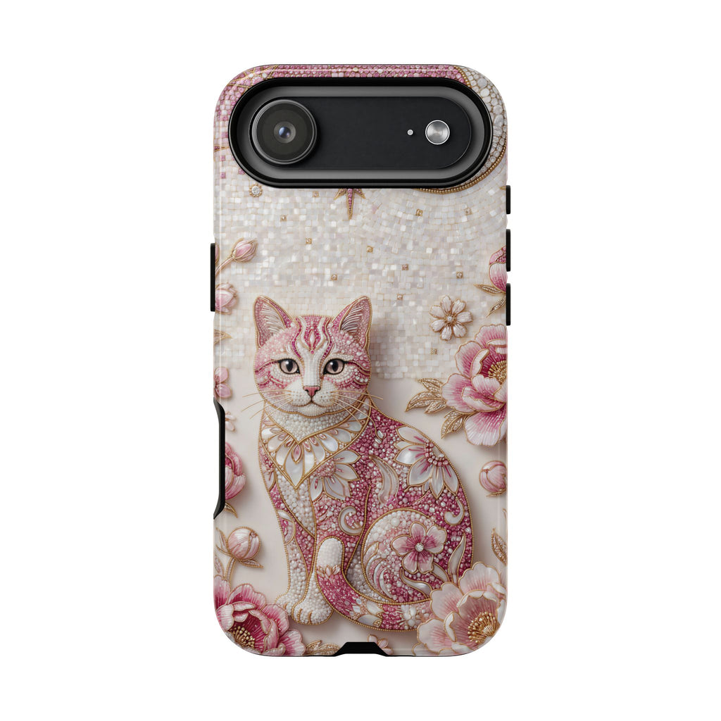 Cover iPhone Gatto Floreale Vintage | Cover iPhone Luna Rosa e Rose